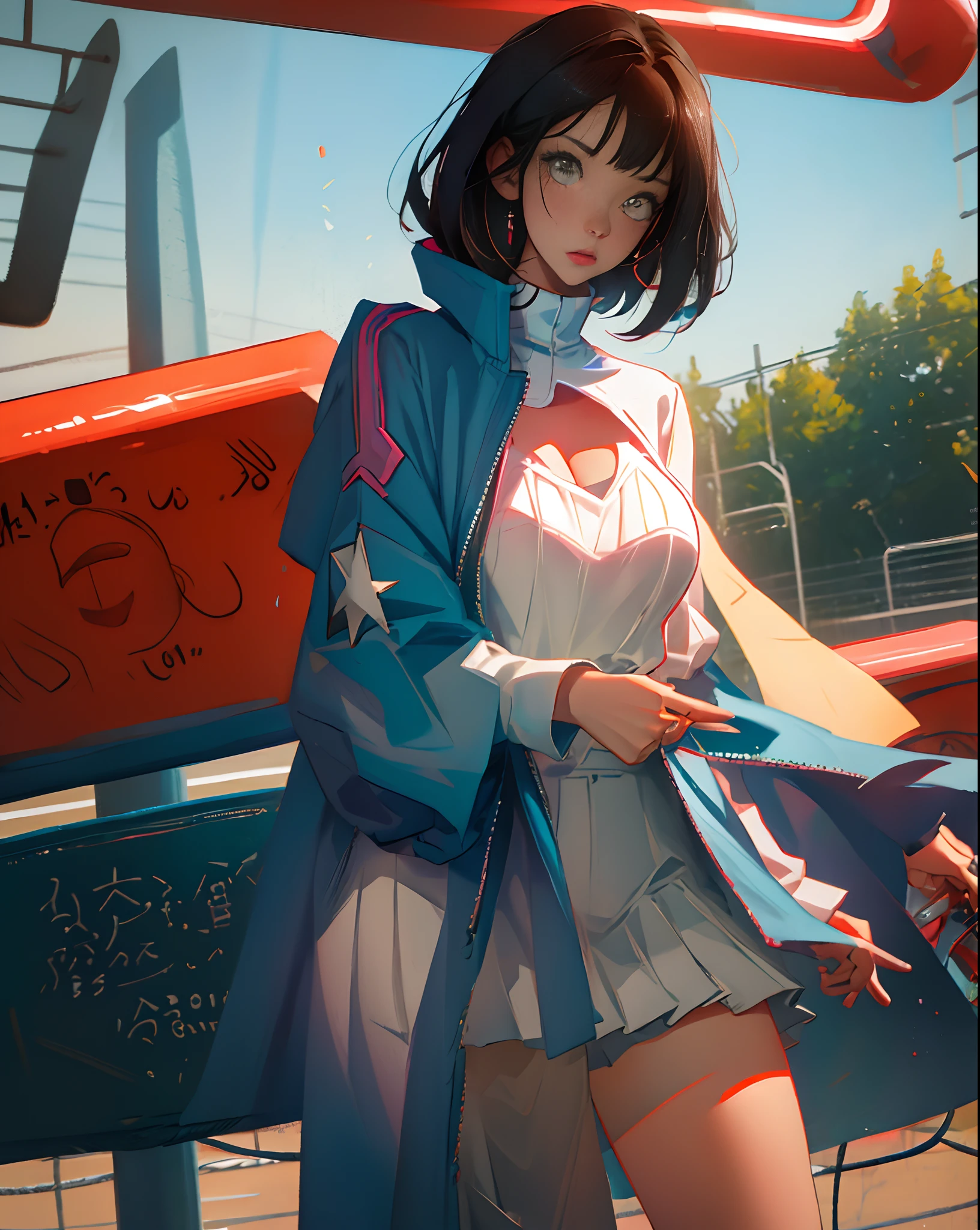 schools,playground,Big breasts teacher,pupils