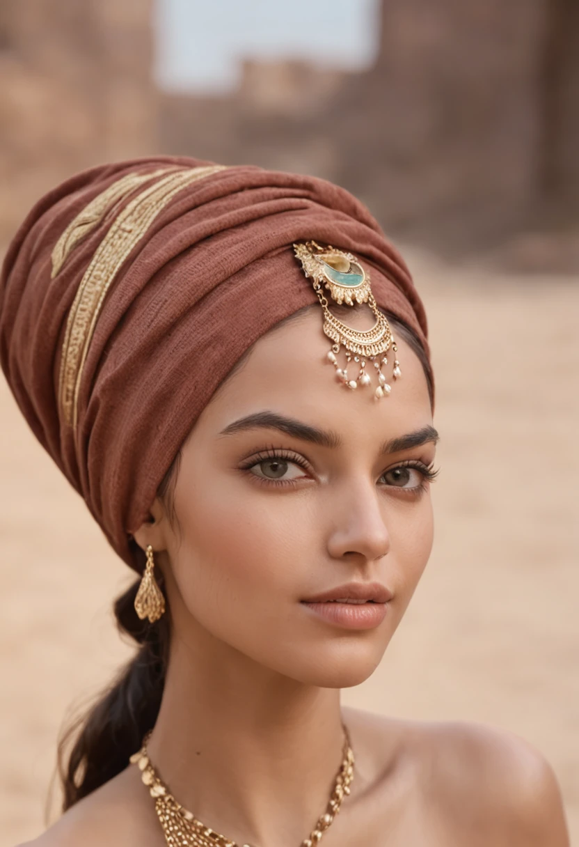 (em perspectiva) a beautiful Egyptian, sexy quente, perfeito, 23 anos, cabelos lisos, long to feet and loose, pele dourada sedosa (Oily lighting) fleshy lips, Egyptian headscarf, jewelry and bracelets (fotorrealista:Fotorealista, 8k Obra-prima), sorrindo: sensual features, (Texture and environment well detailed pure perfect lighting), tomando banho de rio, rio Nilo, banho de rio, Poses variadas, various poses