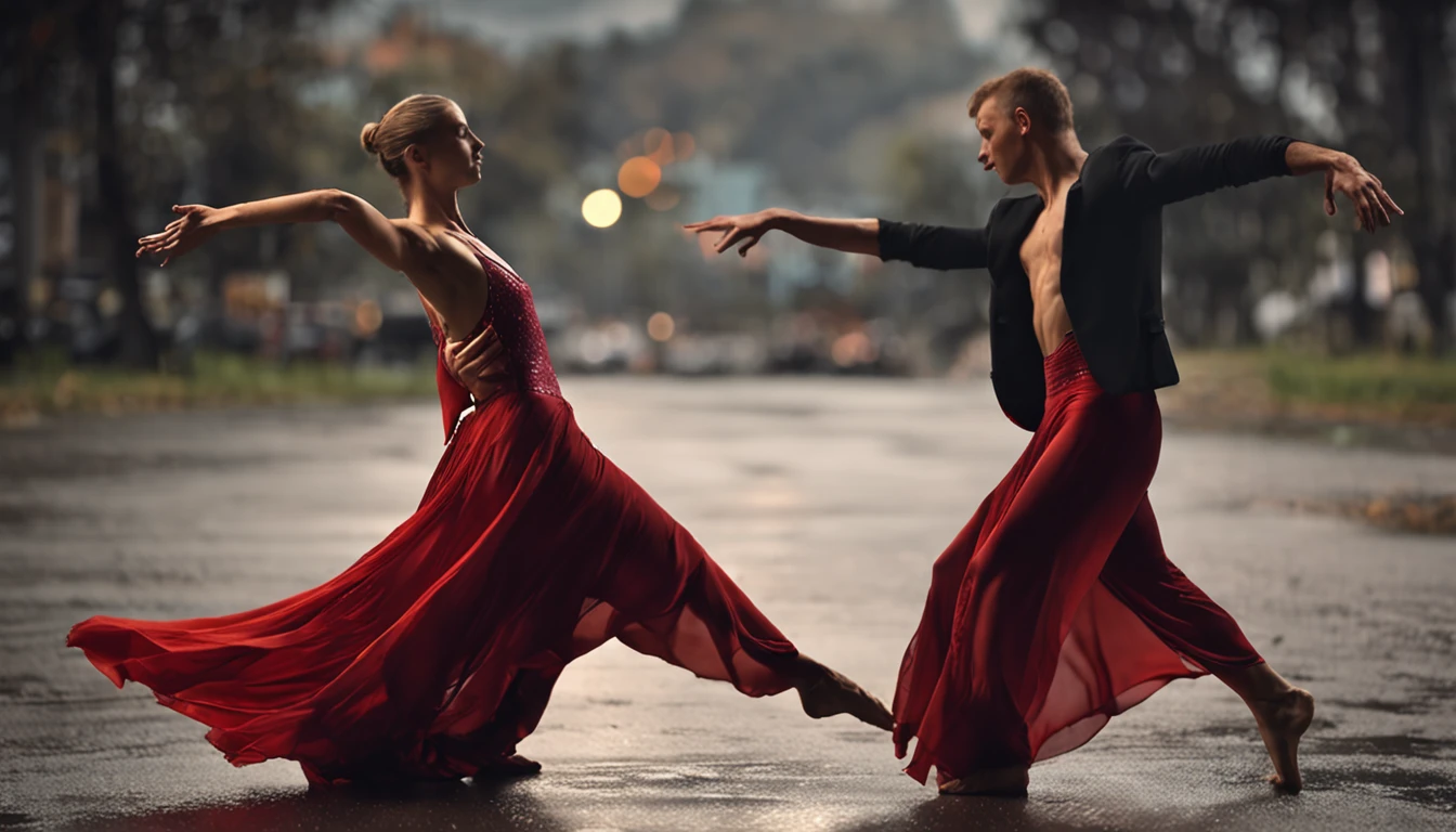 La Danza Nocturna (The pair of dancers continues their dance while a soft melody envelops them. They are immersed in their own world, not knowing they are being watched.)