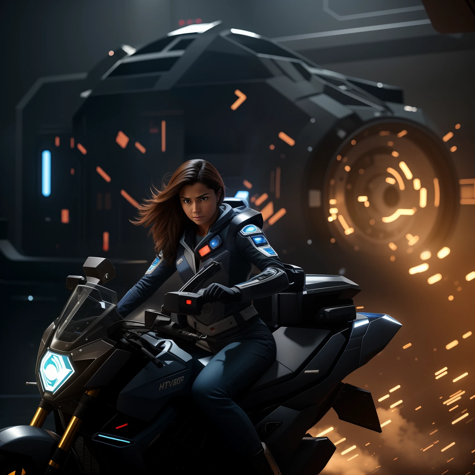 [Interior: A dimly lit, futuristic lab filled with humming machinery. In the center stands a large, transparent chamber filled with swirling blue mist. DR. LENA REYES, a scientist in her mid-30s, stands in front of a control panel, her fingers dancing over the holographic buttons.]

DR. REYES: "Initiating Temporal Echo in 3... 2... 1..."

[The chamber's mist brightens, and a silhouette forms within. Moments later, a younger version of DR. REYES, seemingly in her early 20s, steps out, looking bewildered.]

YOUNG REYES: "Where... where am I?"

DR. REYES: "Welcome to the future, or rather, your future."

YOUNG REYES: "Is this... time travel?"

DR. REYES: "Not exactly. It's a reflection, an echo. You're here to help me remember something vital."

[The two lock eyes, realizing the gravity of their shared mission.]