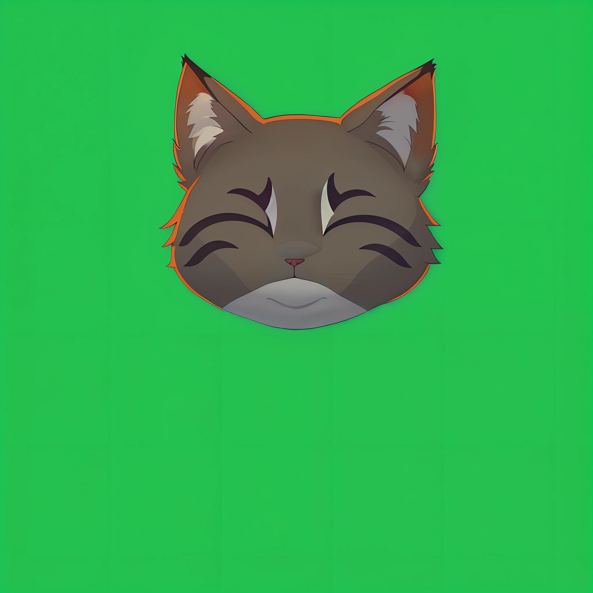 There's a cat with a sad look on his face, sem linha, cat head, Gato Anime, design de adesivo do telegrama, quanto ele faz, sem texto, Retrato de personagem peludo, the cat is smiling, Telegrama Sticker, emote twitch, Ashfur de gatos guerreiros, Gato. Pintura digital, illustration of a cat, visual anime de um gato bonito, Gato Anime Realista