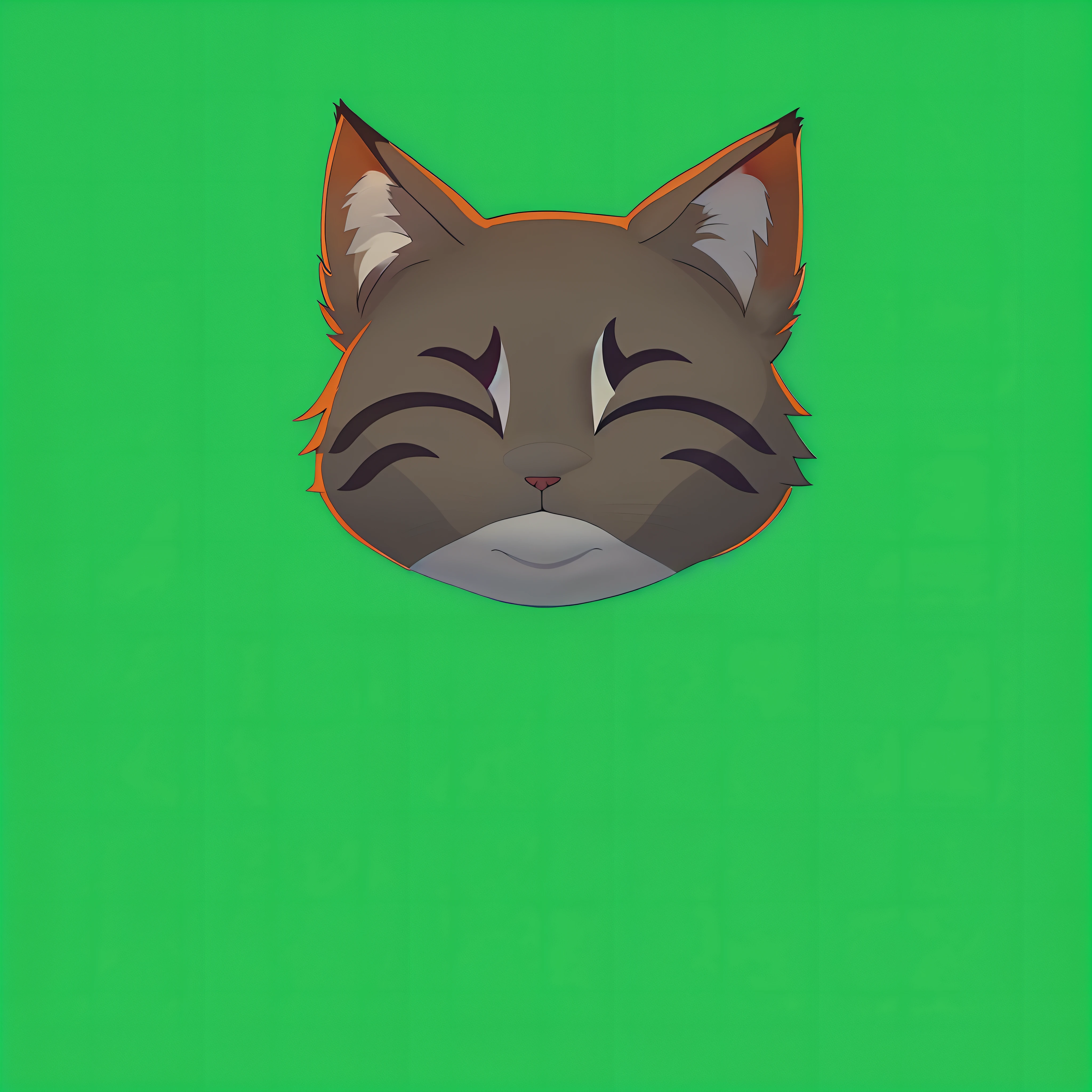 There's a cat with a sad look on his face, sem linha, cat head, Gato Anime, design de adesivo do telegrama, quanto ele faz, sem texto, Retrato de personagem peludo, the cat is smiling, Telegrama Sticker, emote twitch, Ashfur de gatos guerreiros, Gato. Pintura digital, illustration of a cat, visual anime de um gato bonito, Gato Anime Realista