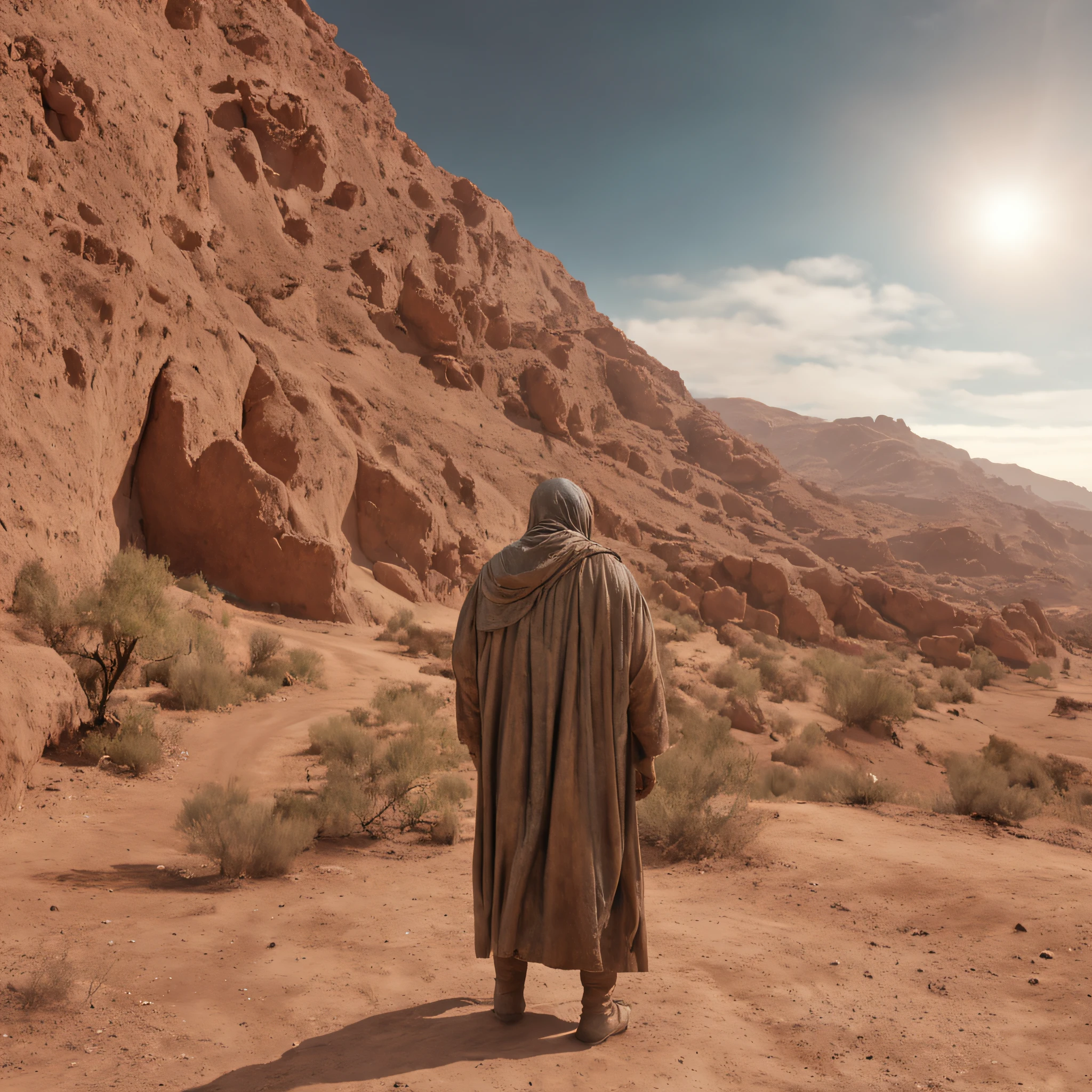 (Professional 3D rendering:1.3) de (Realistic:1.3) Foto de arte mais bonita do mundo,Features soft, bright male heroes, ((Peter approaches Jesus in the dusty hills of Judea, in dynamic pose, fantastic location, majestoso ambiente desordenado)), corpo inteiro 8k unidade render, action shot, poros da pele, very dark lighting, sombreamento pesado, circunstanciado, Rosto detalhado, (vibrante, fotogrdeia realista, Realistic, Dramatic, Escuro, foco nítido, 8k), (Old leather clothes damaged by bad weather:1.4), ((((Use peles)))), (intrincado:1.4), decadente, (altamente detalhado:1.4), pintura digital, rendering by octane, art stations, Conceito-Arte, liso, foco nítido, illustration, germe da arte, (Loish:0.23), Wlop Ilya Kuvshinov, e Greg Rutkowski e Alphonse Mucha Gracias, (global ilumination, studiolight, Light Volumetric), chuva forte, floating particles, patife, fantasia, Onze, corpo inteiroesbian, ((Fundo escuro e antigo da cidade:1.3)),CGSesociedade,art stations