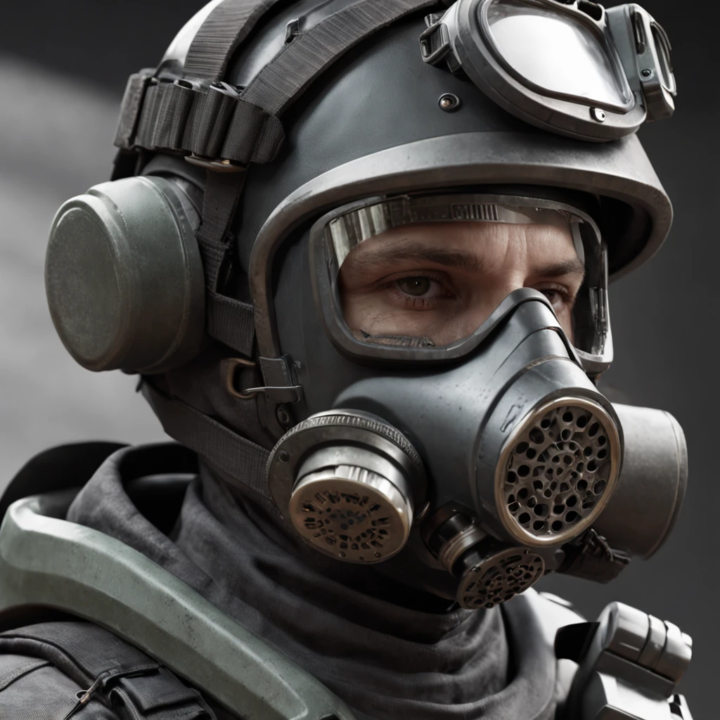 Wear a gas mask and helmet，Allard soldier with a machine gun, Unreal 5. RPG portrait, binh, sci-fi soldier, futuristic soldier, fps game concept art, helghast, dressed in tactical armor, cyberpunk soldier, clothed in sci-fi military armor, future soldier clothing, anfas portrait of a mech warrior, fps shooter game