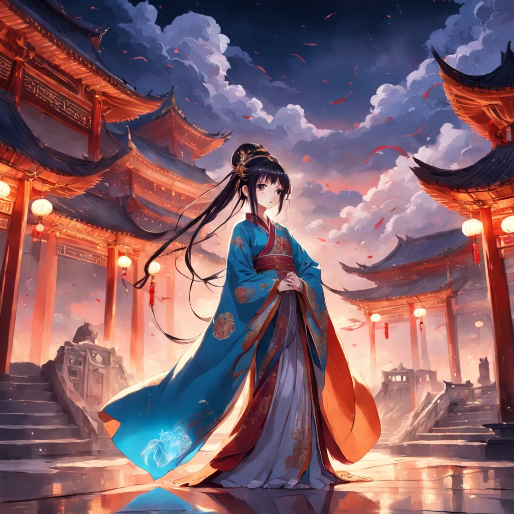 tmasterpiece,best qualtiy,Ancient Chinese princess and beautiful man,mier,Ask for gorgeous clothes,Grand scene