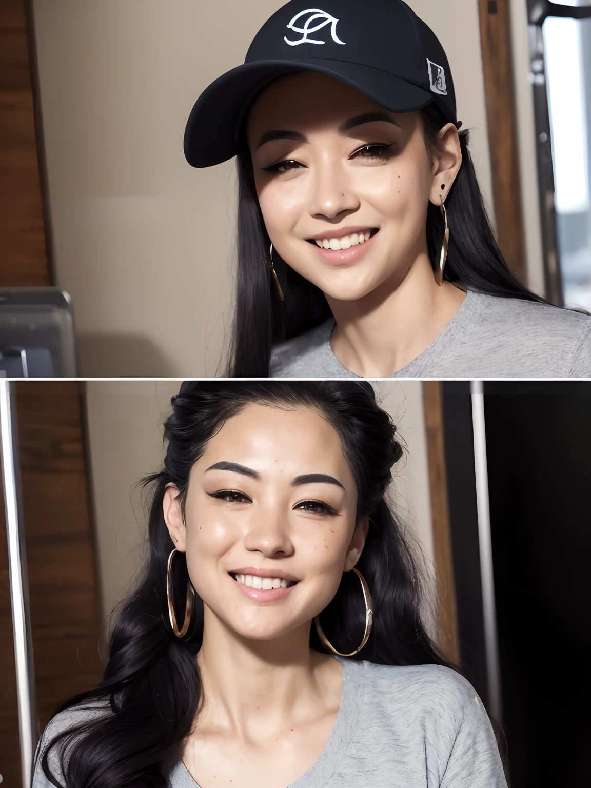 Female 1、Wild cute beautiful girl、20yr old、(Sports fashion)、(((Heavy truck trailer driver)))、Beautiful face, Eye and skin details are exquisite、Fine black hair、(small tits)、(nedium breasts)、(open chest)、Ponytail baseball cap、(Smile at the camera)、(The United States transcontinental)、profesional lighting、Break、(hentail realism、Photorealsitic:1.37)、8K、Take a picture on the reference、(((Professional driver)))、(tmasterpiece)、(top-quality:1.4)、 (超A high resolution:1.2)、(RAW photography:1.2)、perfect anatomia、4 fingers and 1 thumb、Ultra detailed backgrounds、(Wallpaper from Unity 8K)