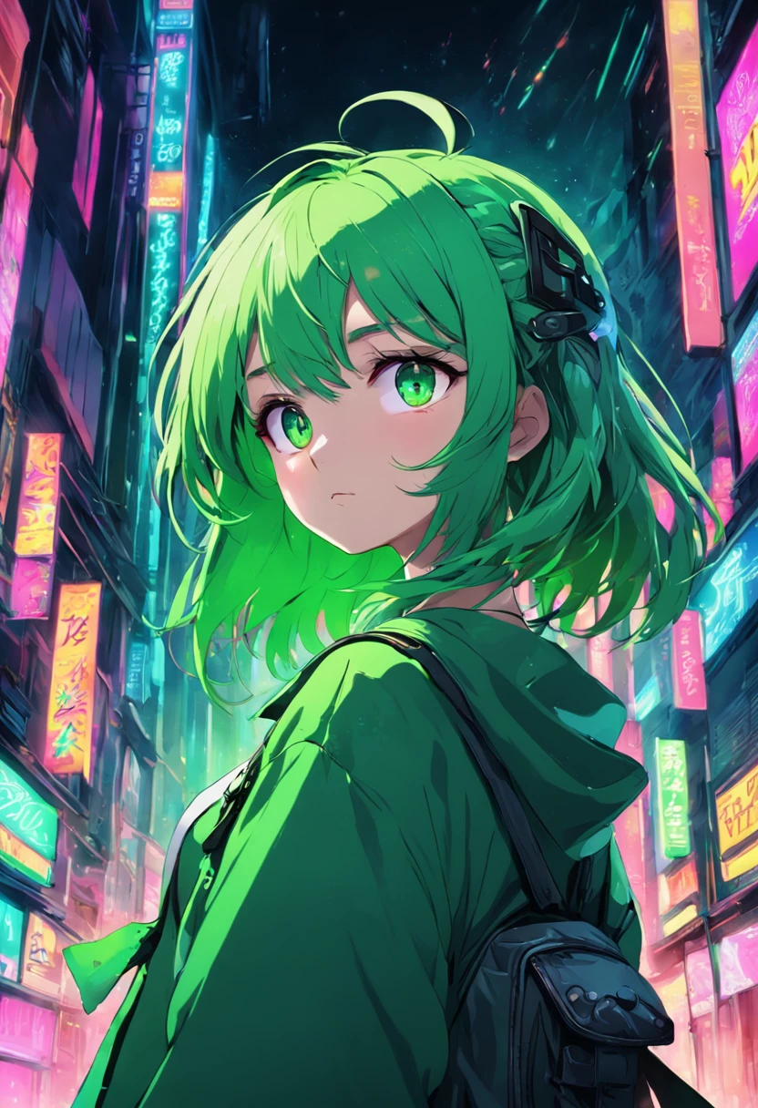 Colorful green background, Neon - AR 3:2