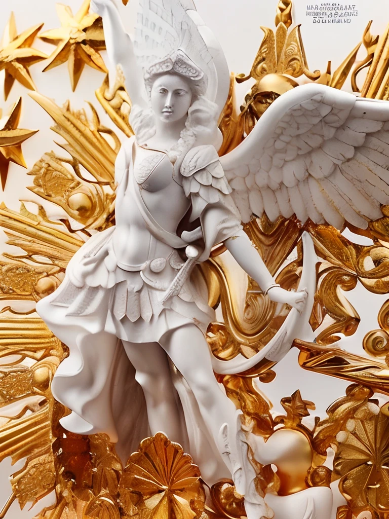 (((Archangel Michael, muy varonil. 19 years old))) ((( Con una cara seria y piadosa. Con una mirada dulce y tierna))) (obra maestra, calidad superior, mejor calidad, arte oficial, beautiful and aesthetic: 1.2), (1girl), extremadamente detallado, (Arte fractal: 1.3), colorido, highest detailed, Cara perfecta, parte superior del cuerpo, HDR, (orando: 1.3), (golden lines of white coat: 1.2), galaxia, (rayas de luz), eye-catching visuals, (dynamic stripes, senderos luminosos: 1.2), colores vibrantes,
