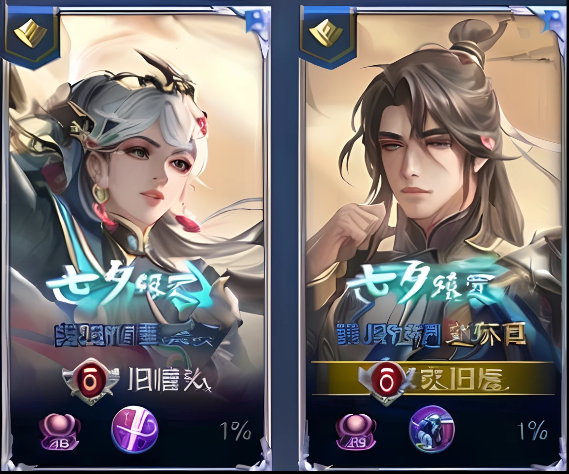 Two screens,A woman in a blue dress and a man in a black suit, xianxia hero, yiqiang and shurakrgt, heise jinyao, Xianxia, xianxia fantasy, drak, zmonzheng, Ruan Jia and Artgerm, inspired by Ju Lian, zhao yun