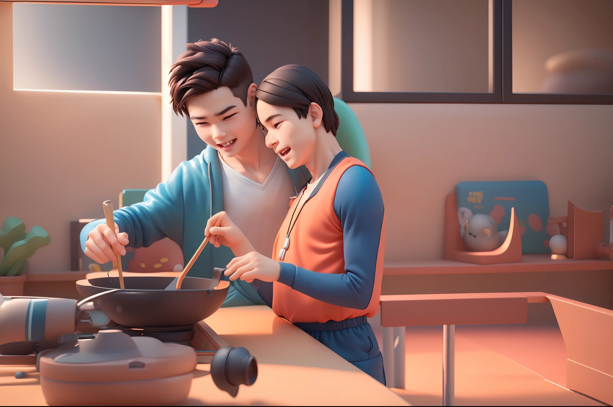 (Pixar 1.23 style) 1 boy ((upper body front, bust shot)), solo, cute kid, brunette, pretty tracksuit, boy, korean child, playground, ((masterpiece, highest quality)), (composite lighting)