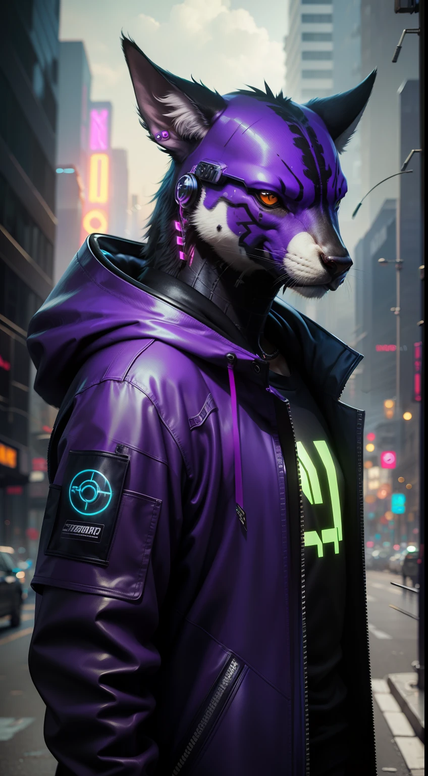 Animal, cyberpunk, ultra realista HD