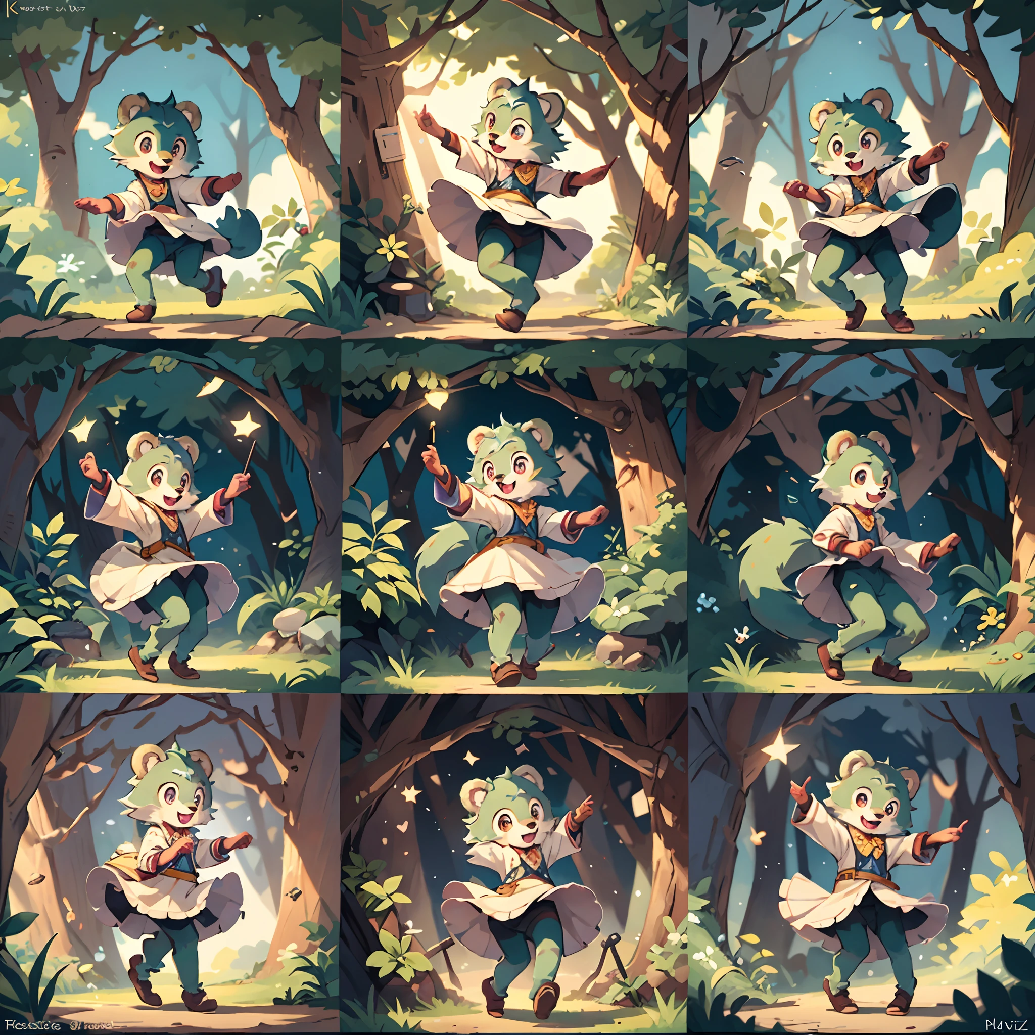 top quality, best quality, High-quality illustrations, masterpiece, super high resolution, detailed background, forest(super cute 1girl, bear, pair)singing, dancing, waltz, 6+boys, 6+girls, absurdres(highly detailed beautiful face and eyes)perfect anatomy, expression, good lighting, volumetric lighting, cinematic shadow(kemono, furry anthro)assorted poses, dynamic angle, diorama,