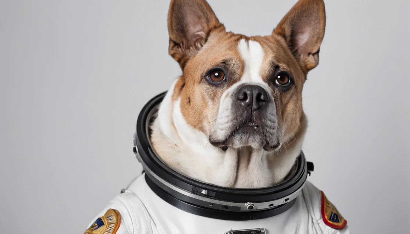 Dog in astronaut suit