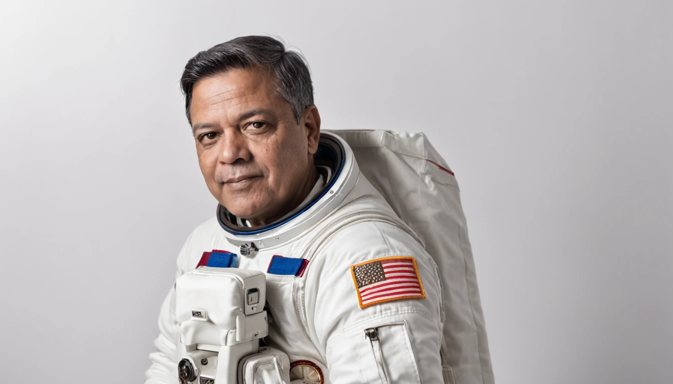 pastor alemao com roupa de astronauta no espaco