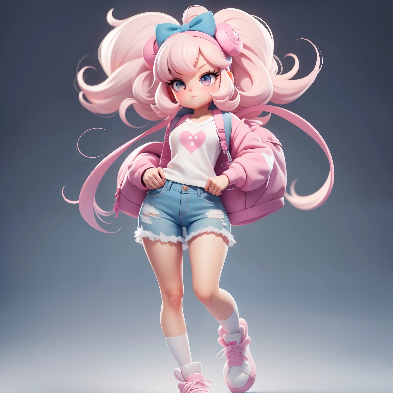 a super cute girl, full body, dreamy cute hair accessoriesPopmart Blind Box, IP design, clean and bright background3D rendering, OC rendering, 8k, soft focus, fine Glossysuper detail --ar 3:6 50 --q 2 --niji 5 --style expressive --s 2