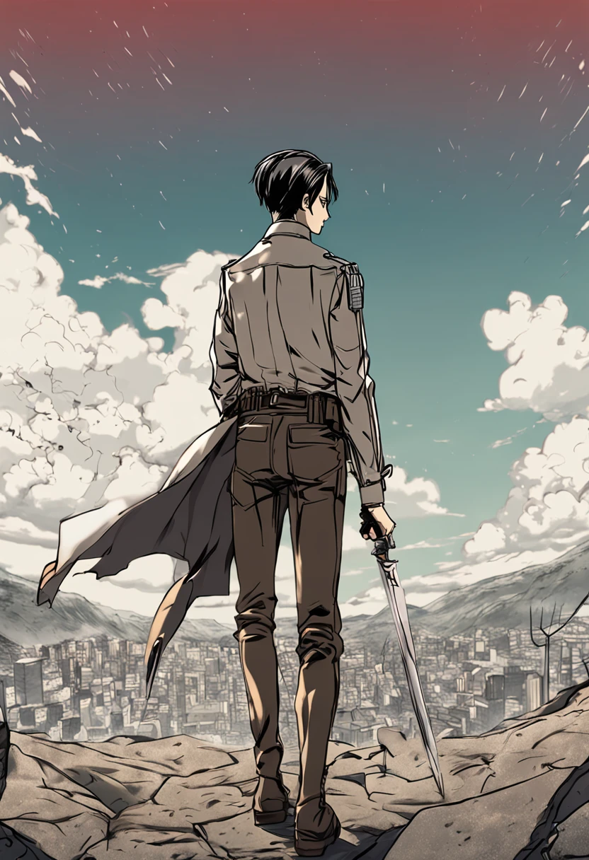 levi ackerman \(shingeki no kyojin\), best quality, ultra detailed, 1men, alone, Standing,