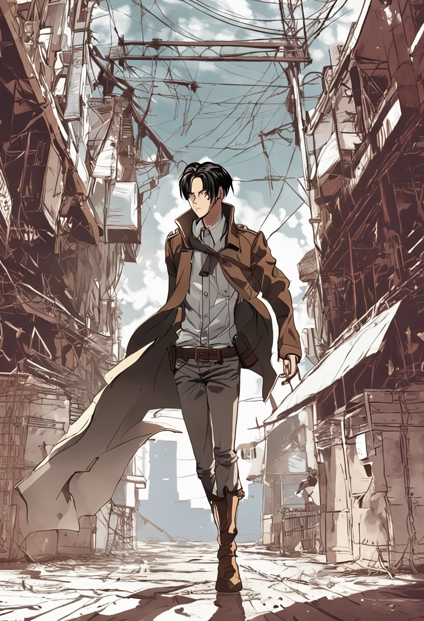levi ackerman \(shingeki no kyojin\), best quality, ultra detailed, 1men, alone, Standing,