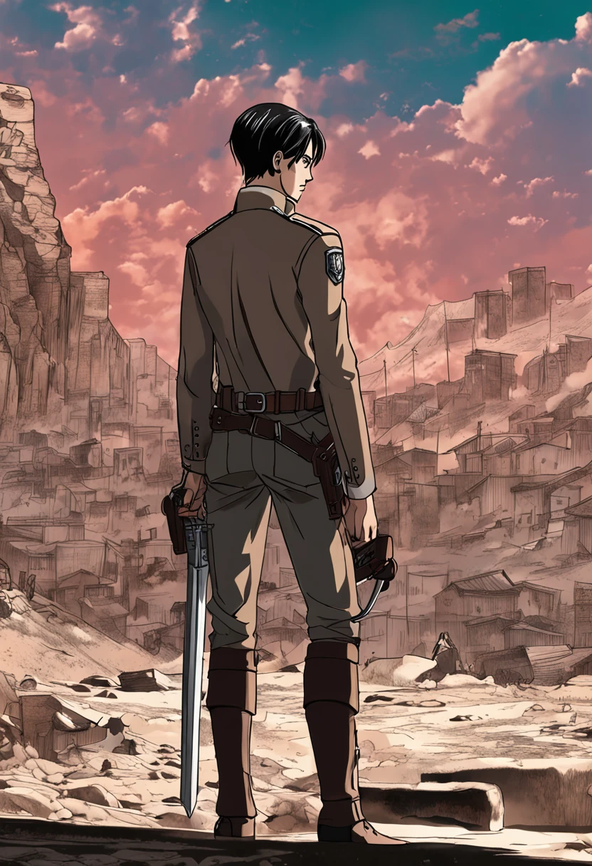 levi ackerman \(shingeki no kyojin\), best quality, ultra detailed, 1men, alone, Standing,