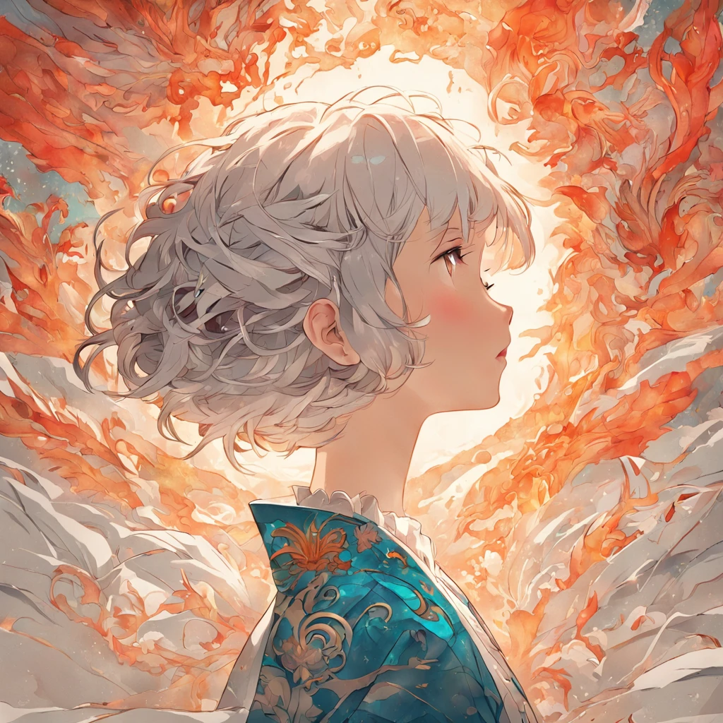 "(White background:1.4),(Girl silhouette, Eyes closed, short detailed hair, Oriental elements),(Chinese illustration:1.3,paper art:1.3, Quilted paper art:1.2),(Rational design, Clear lines, High sharpness, Best quality, The is very detailed, Masterpiece grade, movie light effect, 4K)"