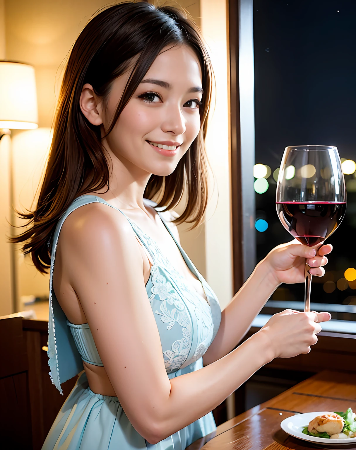(NSFW:1.15)、独奏、((Wearing a formal dress:1.25))、(((White mini skirt dress)))、(Holding up a champagne glass:1.2)、(Champagne bottle available)、Mermaid Dresses、(high-heels)、Hostess、Hostess、sit on sofa、Whiskey set、Medium curly hair、Pink Silver Hair、Night party curly hair、Hair mound、bangss、Nikon 7D, japanes、full body Esbian、good lighting:1.25、A smile、japanes、Whitening skin、piercings:1.25、a necklace:1.25、(Long necklace)、(Wrestlet)、Beautiful skin、((Pink lingerie:1.25))、((((High tension))))、((climax))、(((licking)))、((Very smiling:1.25))、Hairstyle with bangs、(Drunk:1.8)、(((Flushed cheeks:1.25)))、(((red blush)))、((Japan Cabaret Club))、((pub))、((((The Japan Gal)))), seductively looking in front、((Delicate Photos)),(Detailed RAW photos of girls), (masutepiece:1.2), (Best Quality:1.6), (超A high resolution:1.5), (Photorealistic:1.75), in 8K、Canon EOS R5, 50 millimeters, absurderes, ultra-detailliert,Bright lighting、Legs open、Hairstyle with bangs、((((Panties are visible from between the legs:1.2))))、((Wearing a lace G-string:1.2))、Model body type