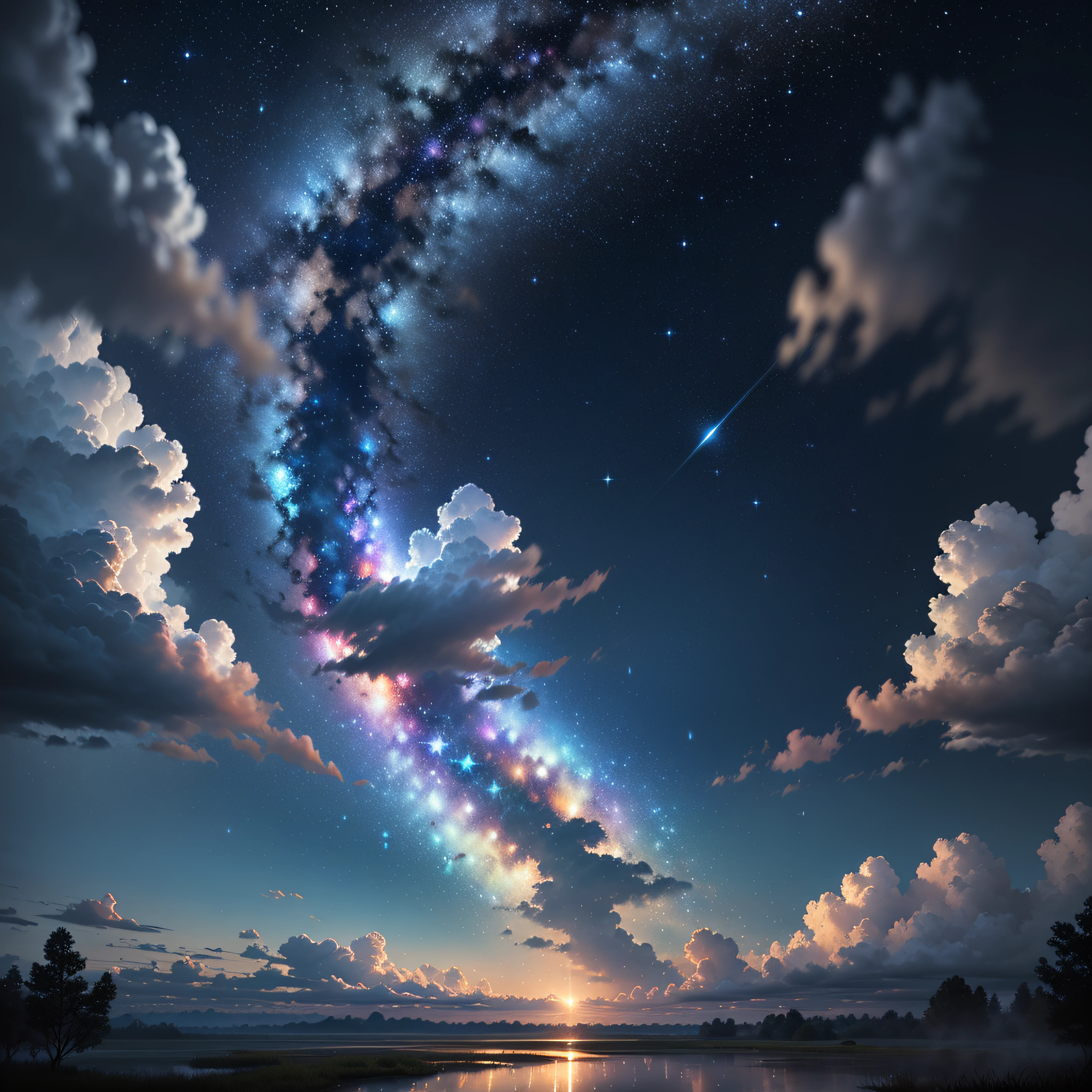 rain, starry sky, clouds, HD Ultra realistic