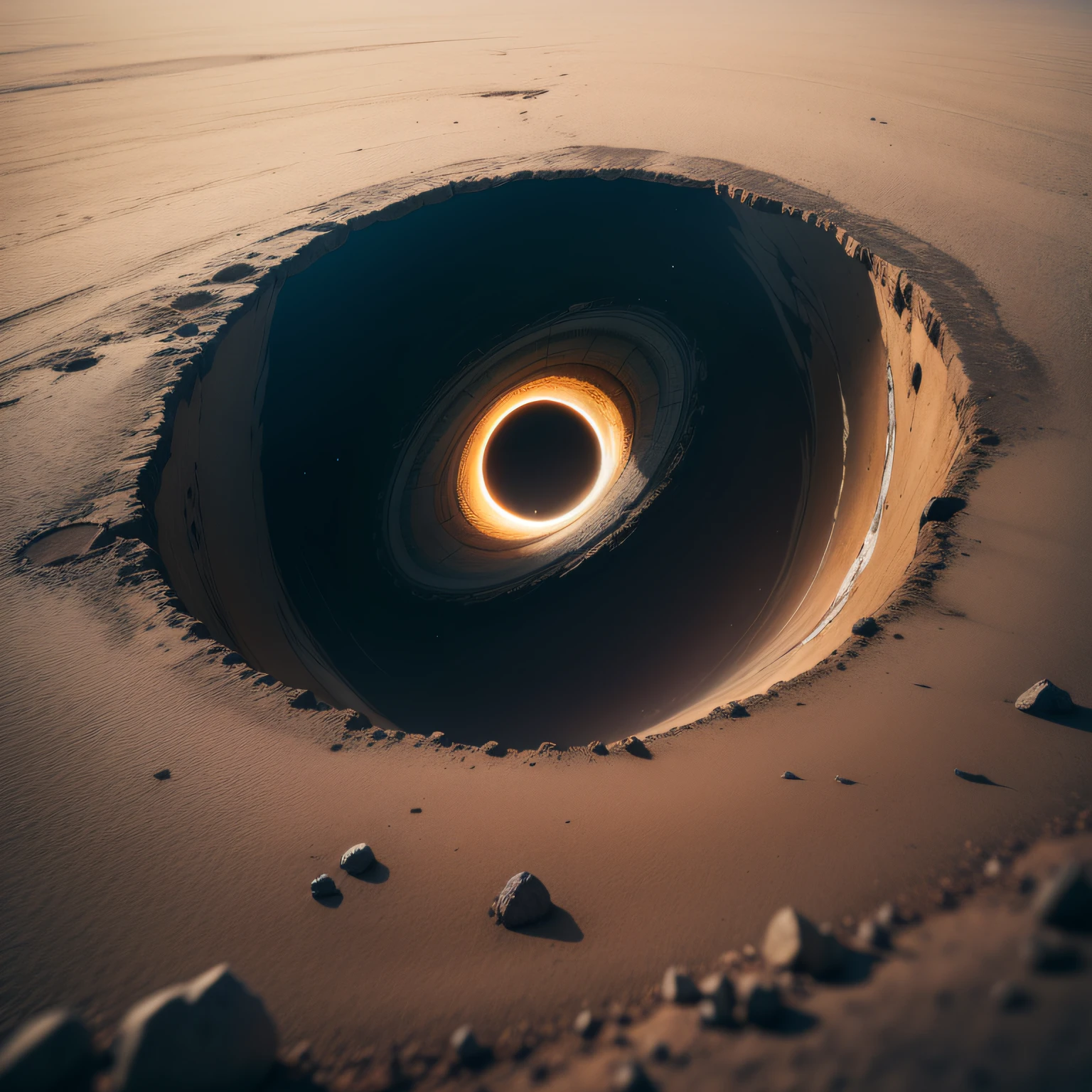 Black hole at the top left, Ground from bottom right
