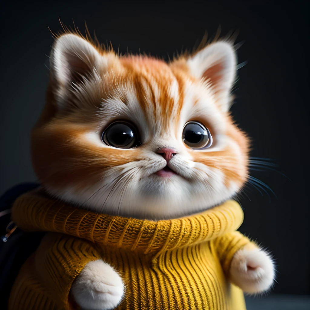 cat, orange, fat, garfield, no_humans, depth of field, disney style, DARK_Glam, wearing DRK_Glam, deep shadow, (dark: 1.4), (8k, RAW photo, best quality, masterpiece: 1.2), big expression happy with mouth