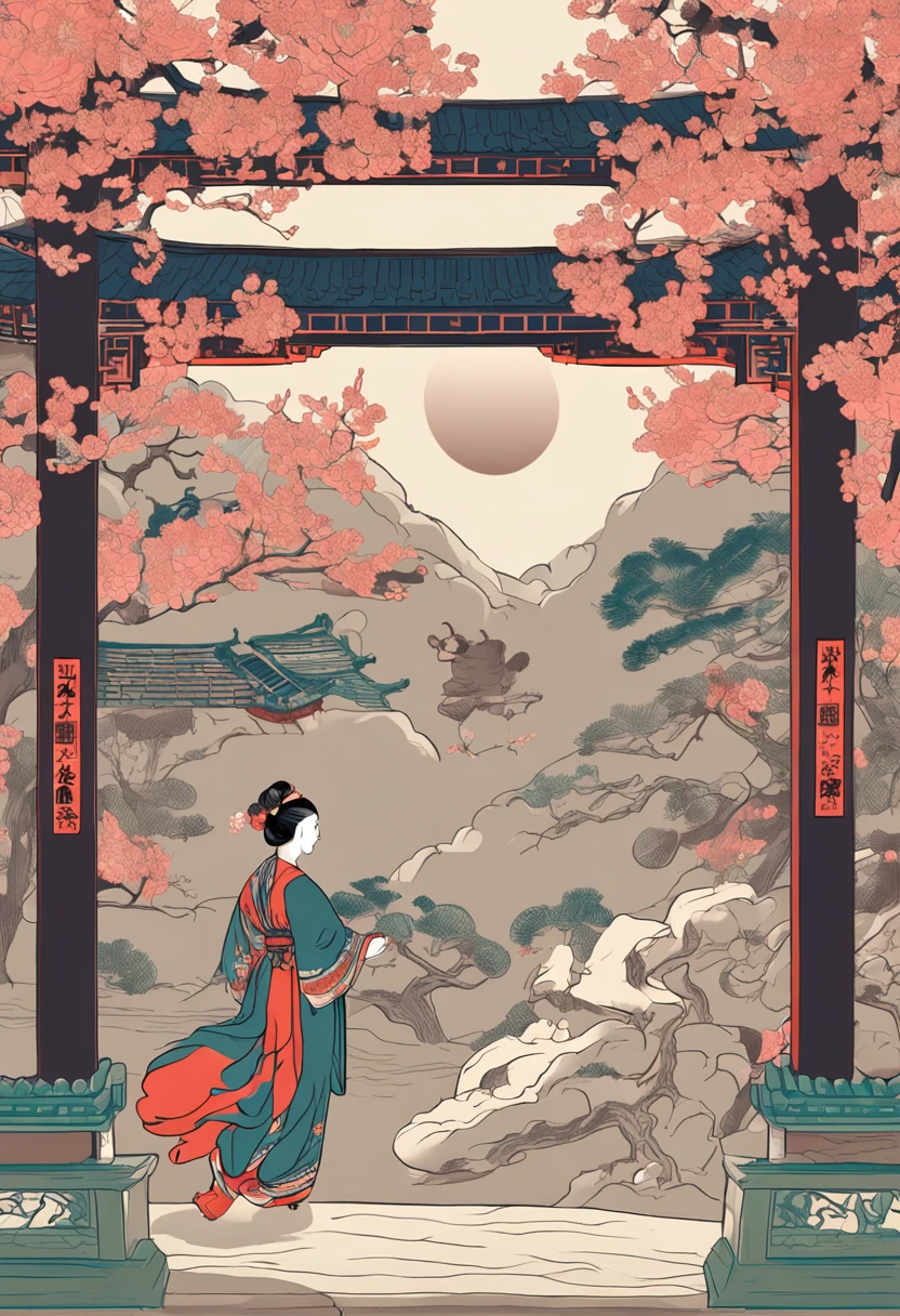 （wide angles，Ultra HD details，Masterpiece, hyper HD, Super detail, High details, Best quality, A high resolution, A high resolution, Award-Awarded, Award-Awarded, Anatomically correct, 8K，），（A Chinese Song Dynasty beauty in pants dancing），（anatomy correct，The hands and face are very delicate and clear），（Stand in the middle of a quaint courtyard，Plum tree，Chinese elements，Winter clothing，Plum blossoms fall snowflakes：1.5，），（Morandi colors，Chinese premium color scheme，电影灯光）