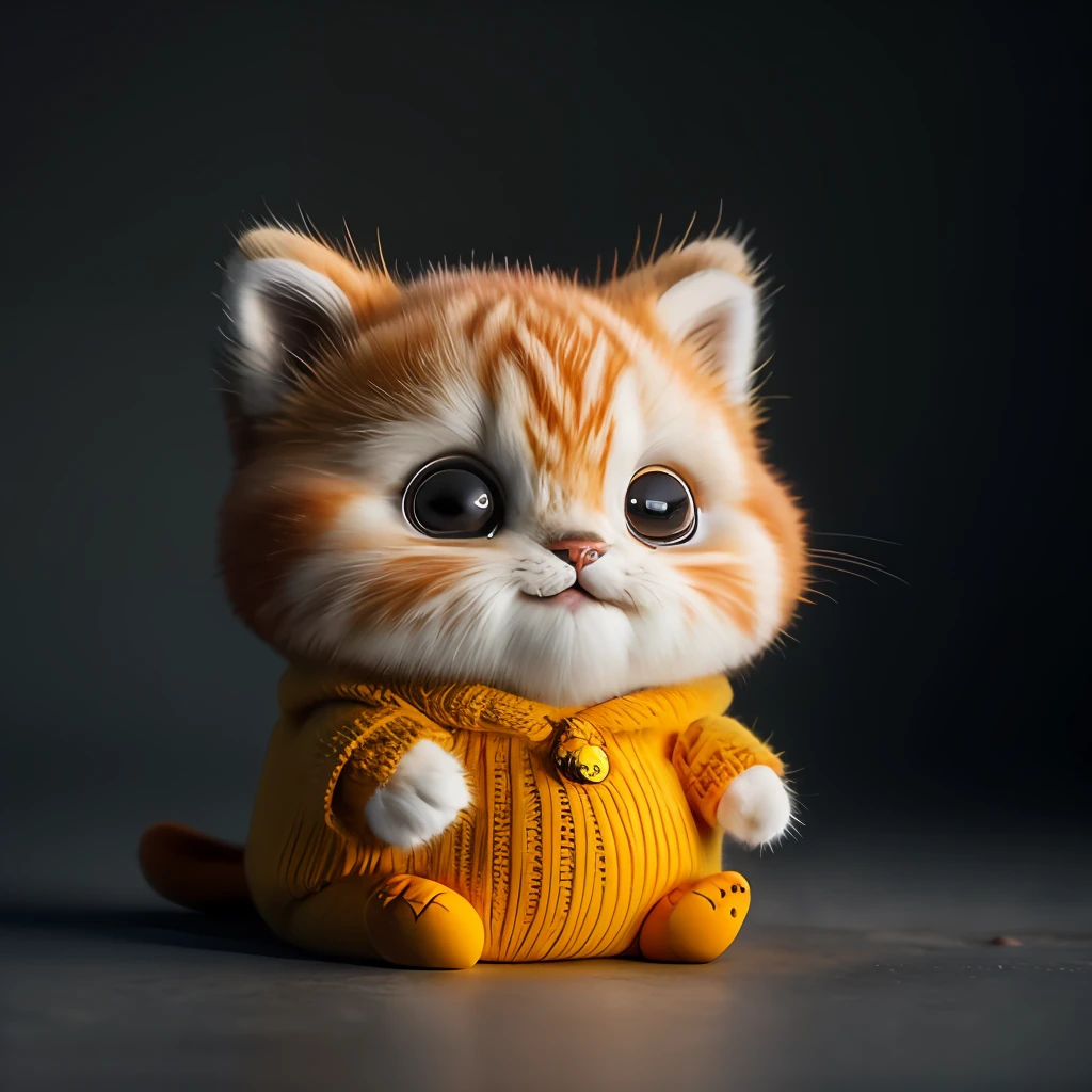 cat, orange, fat, garfield, no_humans, depth of field, disney style, DARK_Glam, wearing DRK_Glam, deep shadow, (dark: 1.4), (8k, RAW photo, best quality, masterpiece: 1.2), big expression happy with mouth