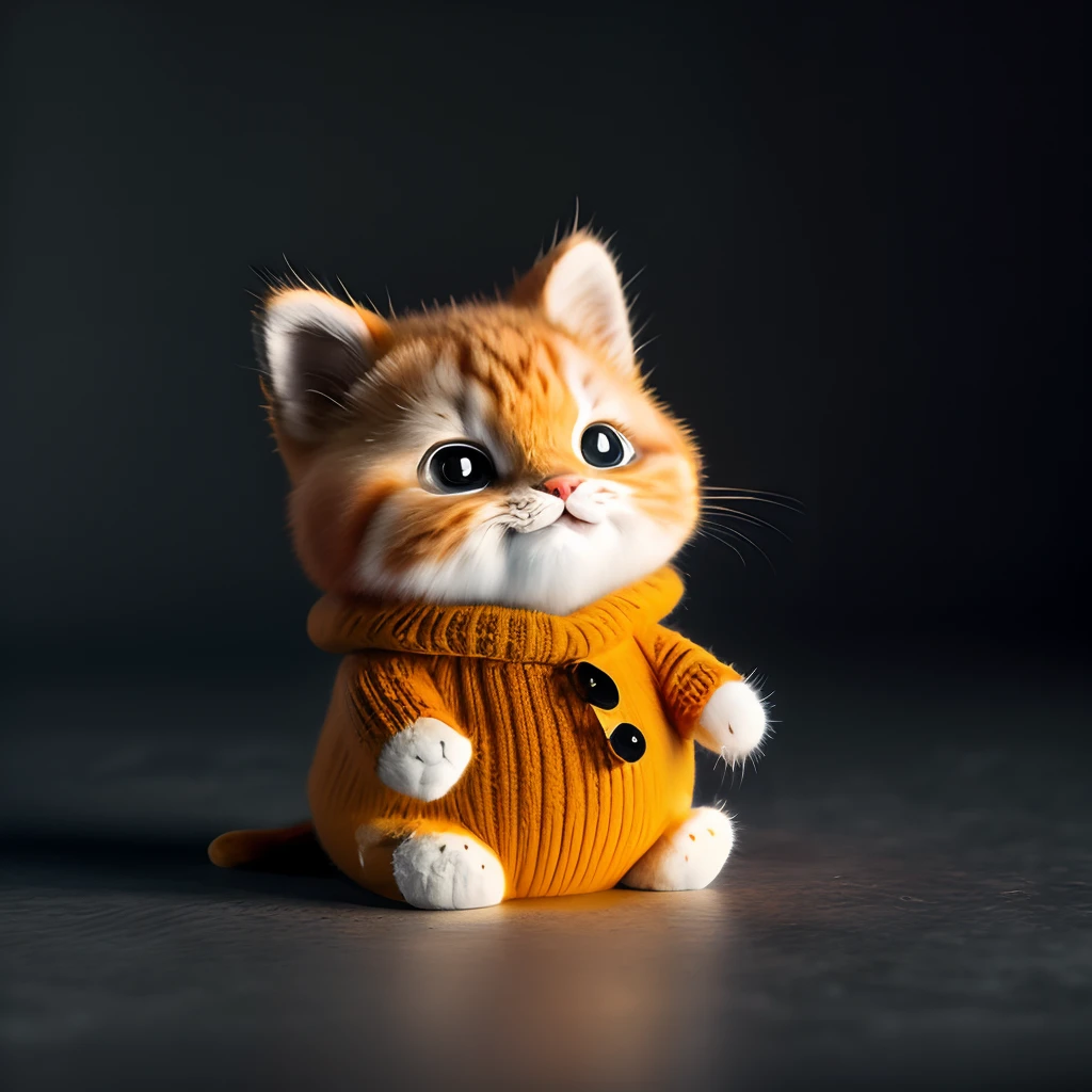 cat, orange, fat, garfield, no_humans, depth of field, disney style, DARK_Glam, wearing DRK_Glam, deep shadow, (dark: 1.4), (8k, RAW photo, best quality, masterpiece: 1.2), big expression happy with mouth