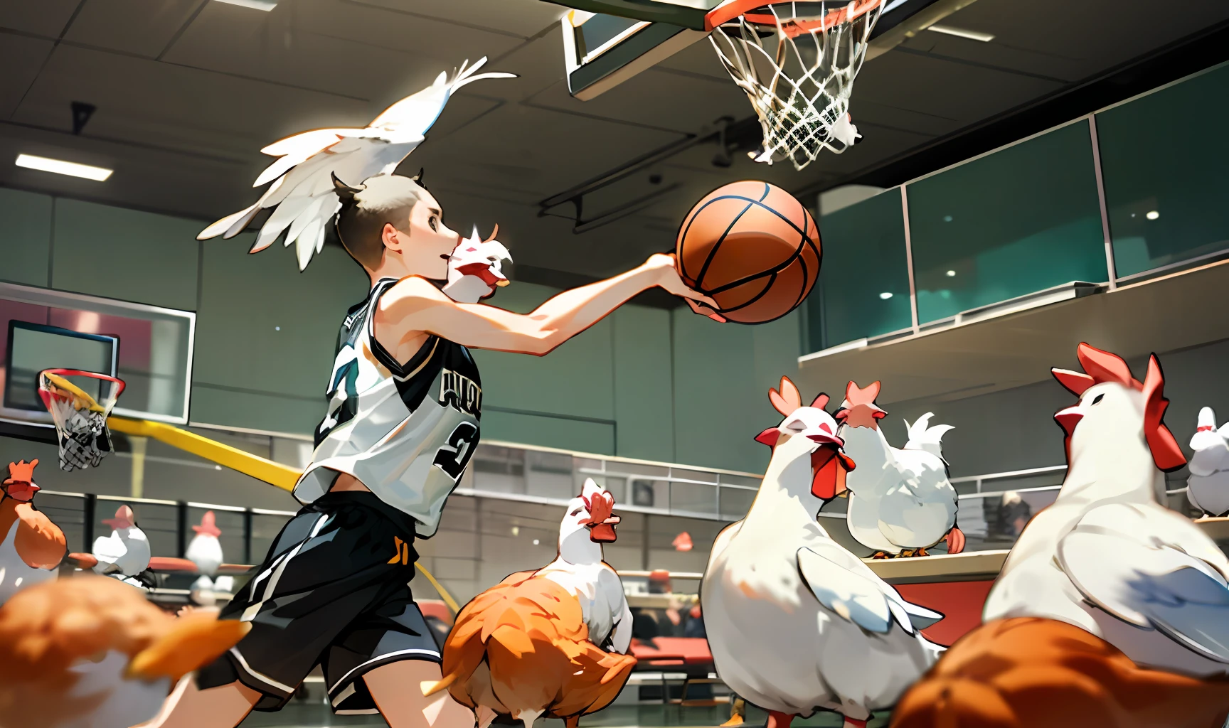 Chickens who can play basketball