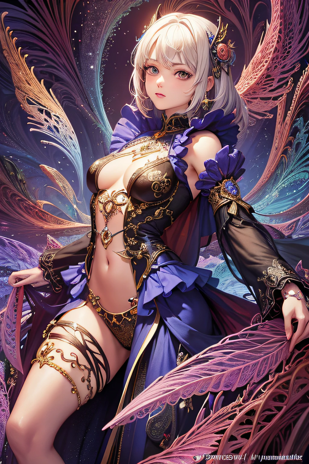 (masterpiece, top quality, best quality, official art, beautiful and aesthetic:1.2), (1girl), extreme detailed,(fractal art:1.3),colorful,highest detailed