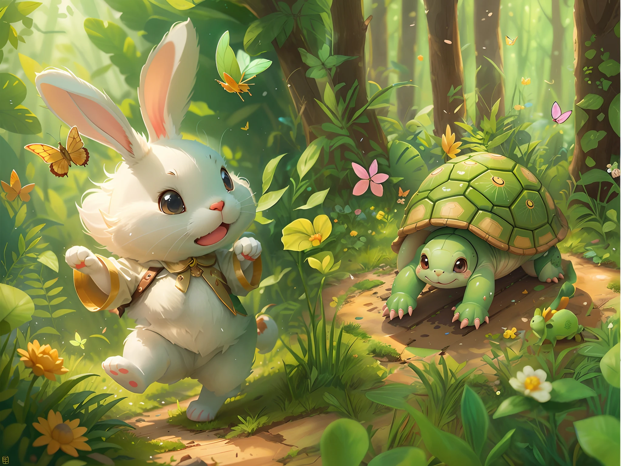 Little white rabbit full hands，Dancing，
