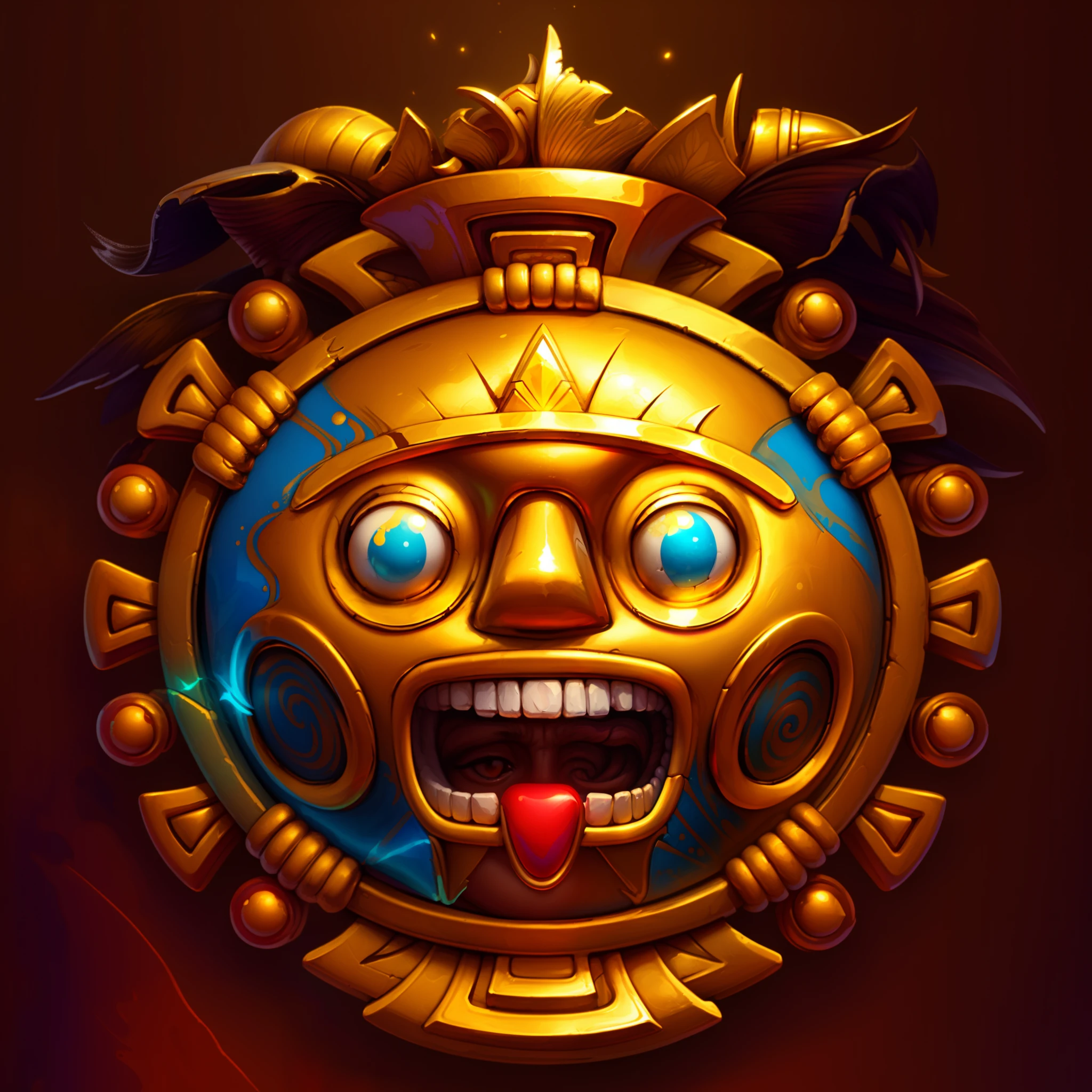mayan，Golden，Resplendent，gameicon，highest masterpiece，high qulity。