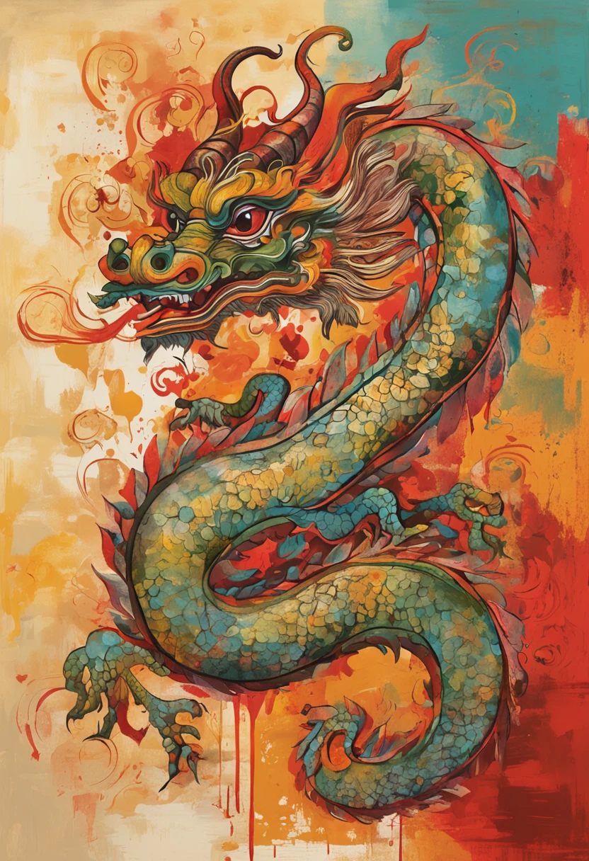 (China - chic Chinese dragon, Anatomically correct,Oriental elements),(China - chic illustration:1.5, Vector painting:1.5),(Chinese colors, senior color matching,Gradient background,White background),(Very detailed, reasonable design, Clear lines, High sharpness,Best quality, Masterpiece, offcial art, movie light effect, 4K )