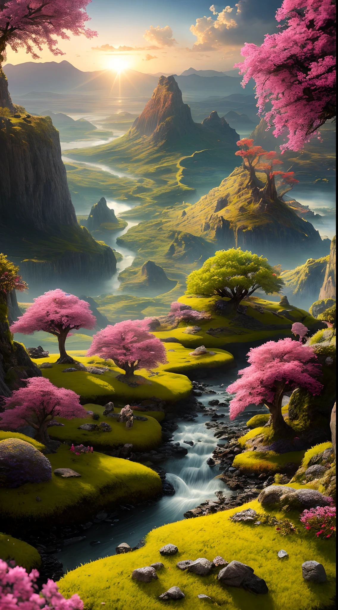 Masterpiece, Best quality, High quality, Extremely detailed Cg Unity 8K wallpaper,ecological landscape ,A valley forgotten by time,immensity,lisses,Natron Lake。,tamarind,Miniature,award winning photography, Bokeh, Depth of field, hdr, full bloom, color difference ,Photorealistic,Extremely detailed, trending on artstationh, trending on CGSociety, Intricate, High detail, Dramatic, art by midjourney