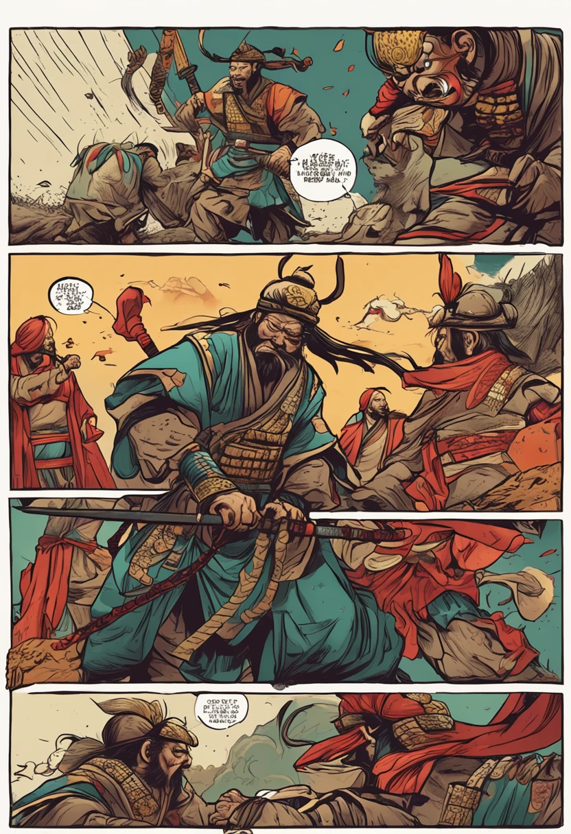 Comics are funny，Exaggerated expressions，Ancient Chinese warriors vs. Japanese ninjas