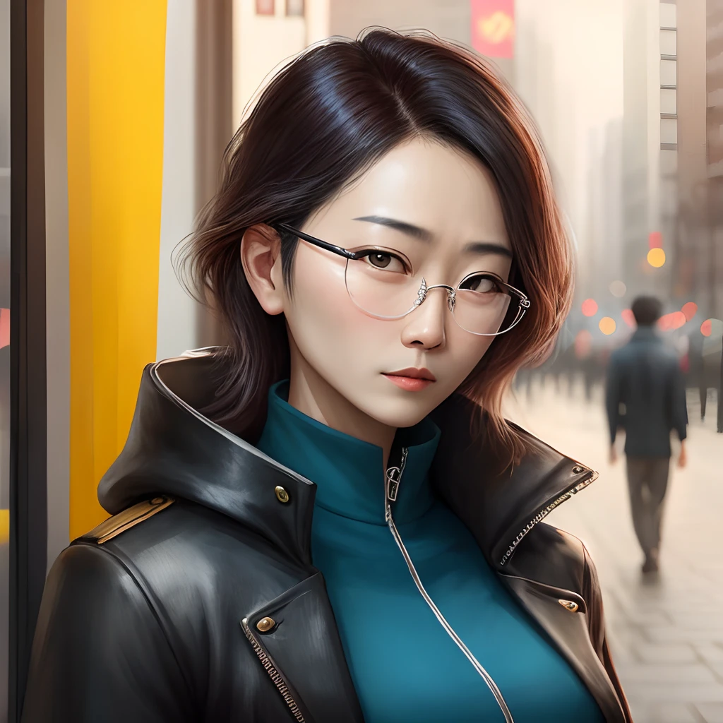 rebelliousness,mature,eye glass,Chinese big breasts,male people,head portrait