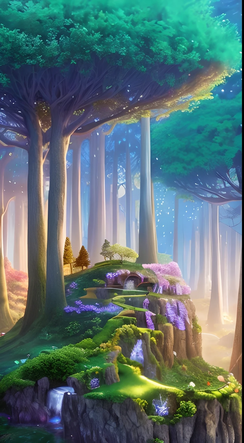 masterpiece, best quality, high quality,extremely detailed CG unity 8k wallpaper, An enchanting and dreamy scene of a fantasy forest, with towering trees, glowing mushrooms, and hidden fairy glens, creating a sense of mystique and enchantment, artstation, digital illustration, intricate, trending, pastel colors, oil paiting, award winning photography, Bokeh, Depth of Field, HDR, bloom, Chromatic Aberration ,Photorealistic,extremely detailed, trending on artstation, trending on CGsociety, Intricate, High Detail, dramatic, art by midjourney