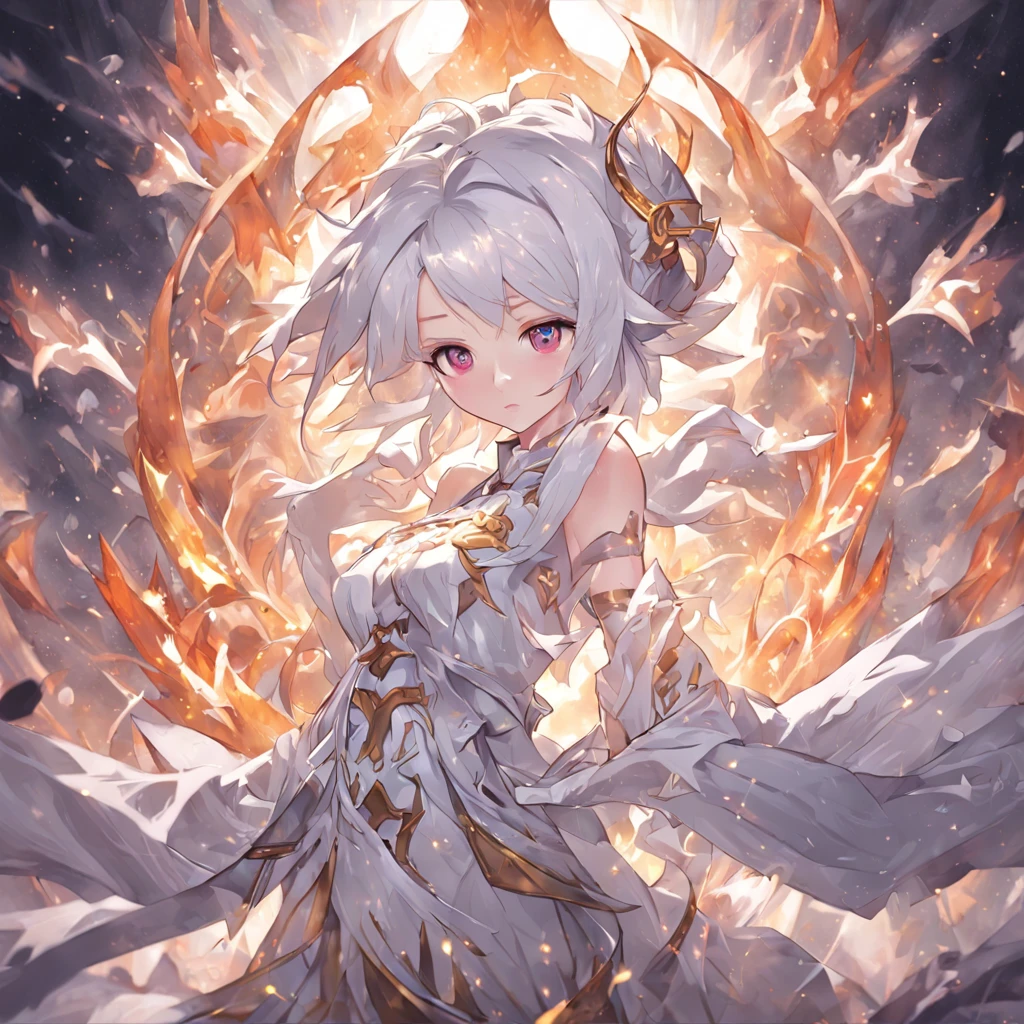 (White background:1.4),(summoner war)，(game illustration:1.3，paper art:1.3, Quilted paper art:1.2),( reasonable design, Clear lines, High sharpness,Best quality, Very detailed, Masterpiece, movie light effect, 4K )