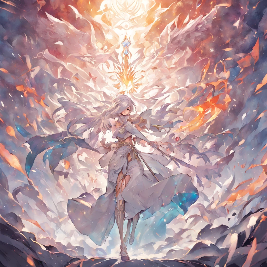 (White background:1.4),(summoner war),(game illustration:1.3,paper art:1.3, Quilted paper art:1.2),( reasonable design, Clear lines, High sharpness,Best quality, Very detailed, Masterpiece, movie light effect, 4K )