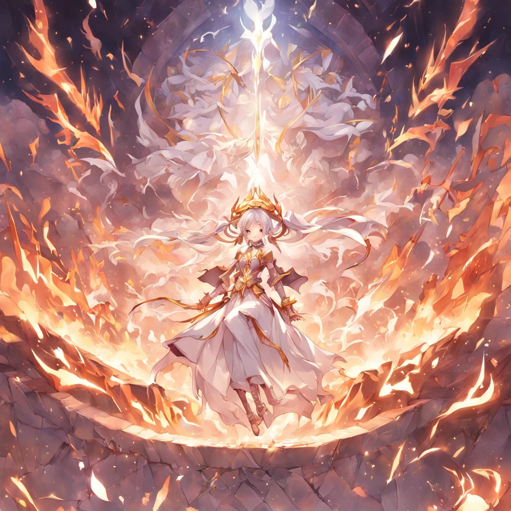 (White background:1.4),(summoner war),(game illustration:1.3,paper art:1.3, Quilted paper art:1.2),( reasonable design, Clear lines, High sharpness,Best quality, Very detailed, Masterpiece, movie light effect, 4K )