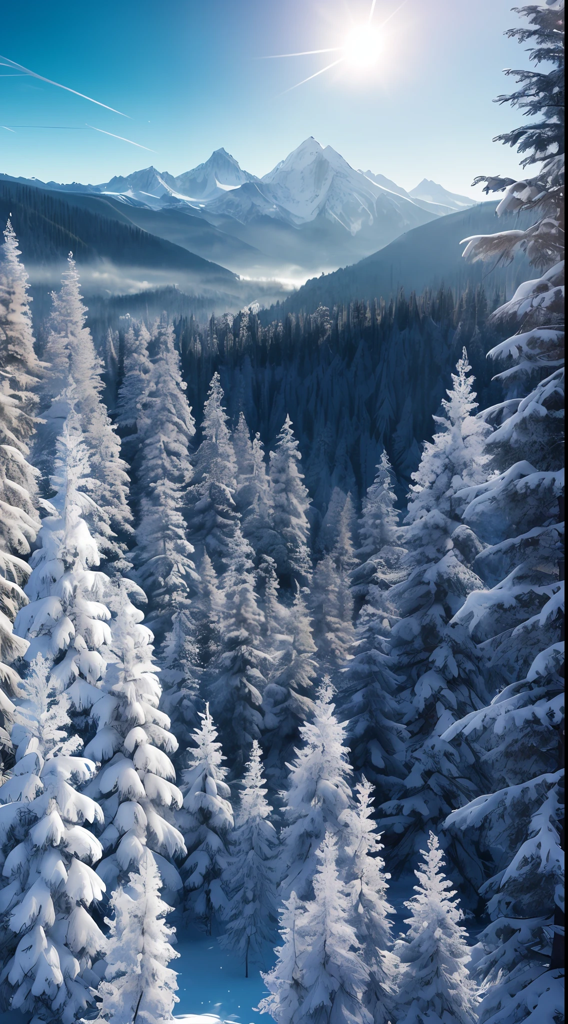 Masterpiece, best quality, high quality, highly detailed CG unity 8k wallpaper, coniferous forest, silence, towering conifers covering the forest floor, severe cold climate, serene beauty, snow, winter, mild summer, breeze, Conifers, branches, bokeh, depth of field, HDR, bloom, chromatic aberration, photorealistic, extremely detailed, popular on artstation, popular on CGsociety, complex, high detail, dramatic, art midway