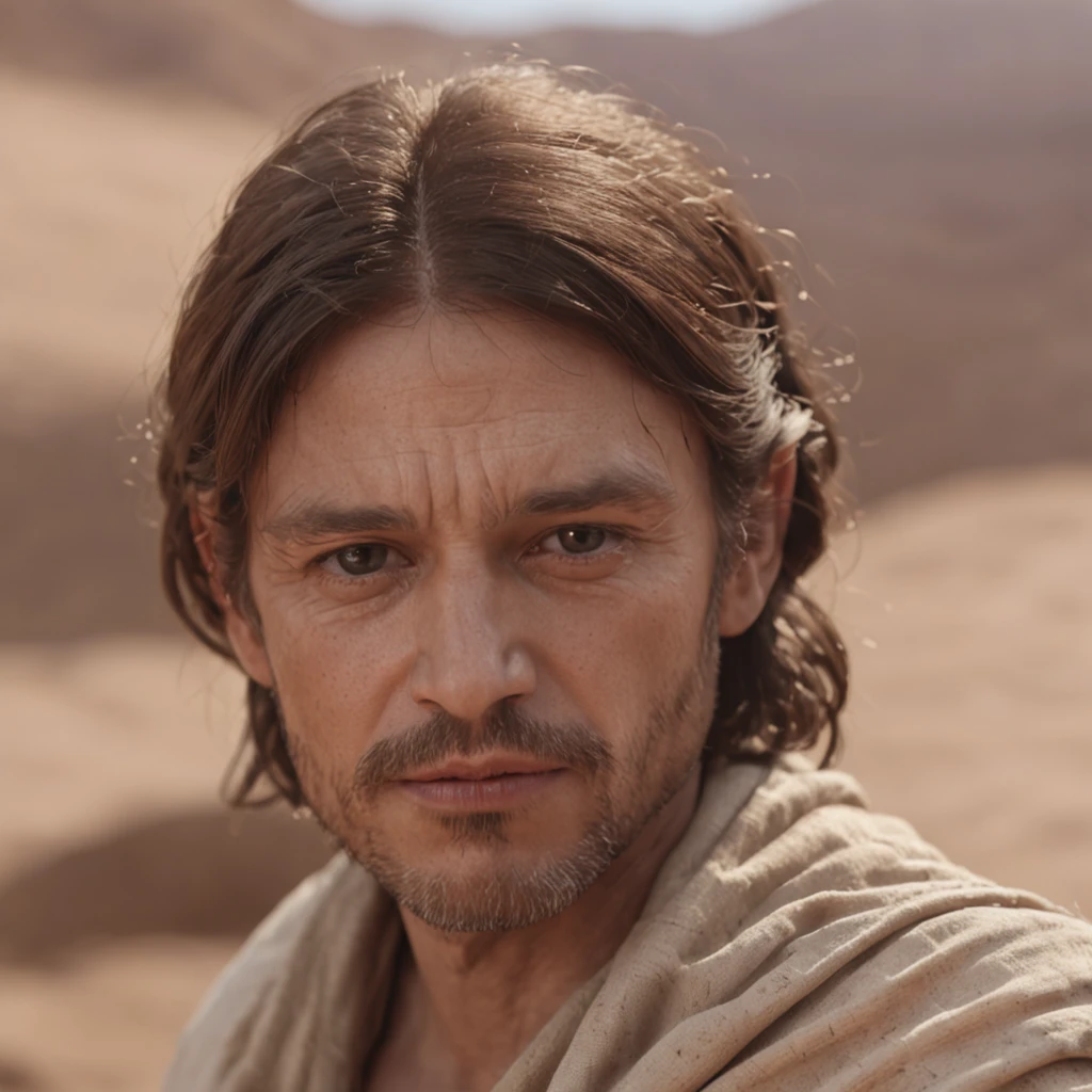 (Professional 3D rendering:1.3) de (Realistic:1.3) foto de arte mais bonita do mundo，soft features, brilliant male heroes, ((Jesus in the dusty hills of Judea telling parables to his people, in dynamic pose, fantastic location, majestoso ambiente desordenado)), corpo inteiro 8k unidade render, action shot, poros da pele, very dark lighting, sombreamento pesado, circunstanciado, rosto detalhado, (Vibrando, fotografia realista, Realistic, Dramatic, Escuro, foco nítido, 8k), (Roupas de couro velhas danificadas pelo mau tempo:1.4), ((((Use peles)))), (intrincado:1.4), decadente, (altamente detalhado:1.4), Pintura digital, rendering by octane, art stations, conceito-arte, liso, foco nítido, illustration, germe da arte, (Loish:0.23), Wlop Ilya Kuvshinov, e greg rutkowski e alphonse mucha gracias, (global ilumination, studiolight, light volumetric), chuva forte, floating particles, patife, fantasia, Nosso, Corpo inteiroesbiano, ((Fundo escuro e antigo da cidade:1.3)),CGSesociedade,art stations