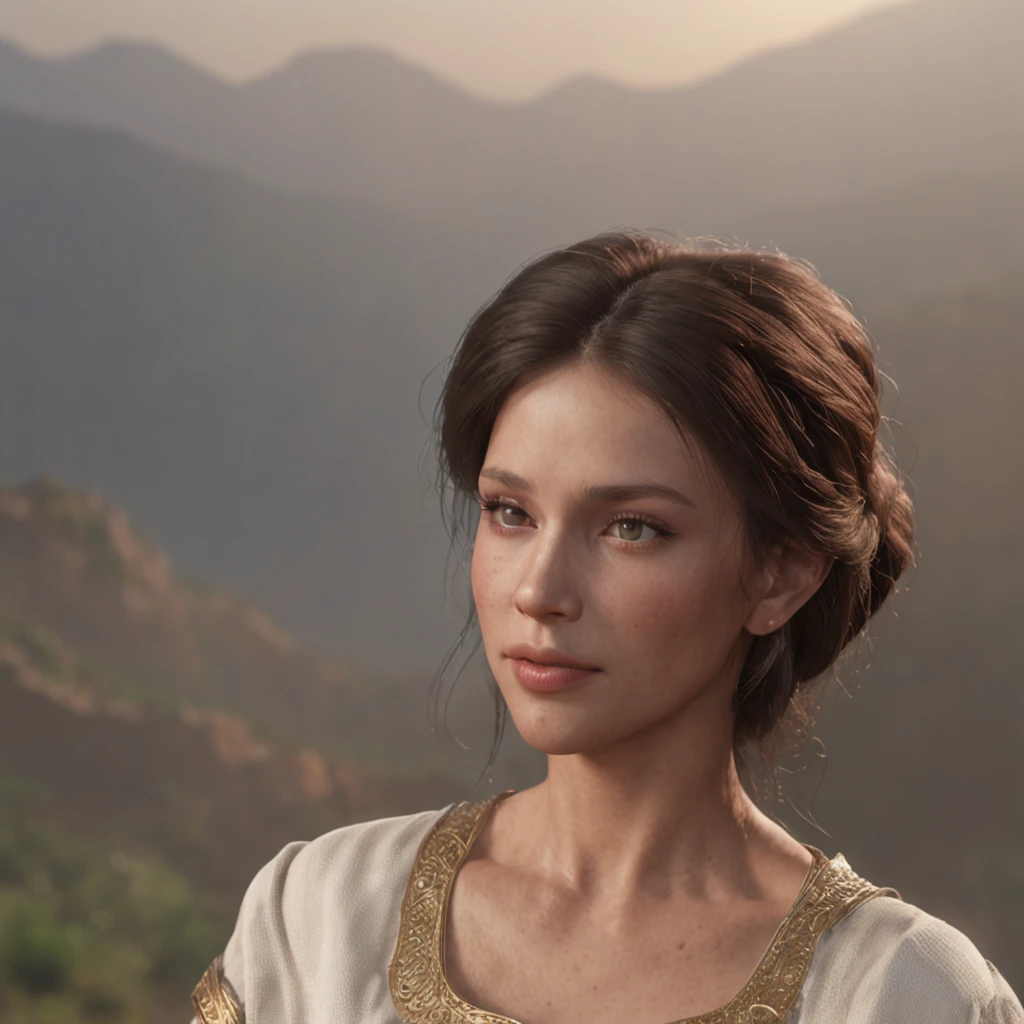 This 3D low-poly game concept image presents us a serene moment of a young woman in a natural setting, bathed in the soft, golden light of the setting sun. The image is characterized by a shallow depth of field, which blurs the background and emphasizes the subject, creating a bokeh effect that adds a dreamy quality to the photo. The woman's face is the focal point, with her features accentuated by the warm sunlight filtering through the tall grasses. Her expression is contemplative, and she wears a delicate white dress that complements the tranquil atmosphere. The photograph employs a technique reminiscent of analog film, with a grainy texture and a natural vignette that adds a nostalgic feel. The overall mood of the image is one of calm and introspection, evoking a sense of timelessness and connection with nature.
BREAK The scene is composed of a voxelized 3D scene. The woman, is surrounded by lowpoly fixtures that mimic the natural elements of the environment. These fixtures include water bodies represented by blue voxel blocks, trees depicted as green voxel clusters, and the ground made up of varying shades of brown voxel tiles. The Voronoi pattern is evident in the pentagonal shape of voxels and connection with its neighbors, creating a tessellated surface. The woman's body has a regular natural organic shape, which contrasts a lot with voxelized environment. This image captures the delicate organic folds and flow of the fabric on subject's body.
BREAK SK_CINEMATIC
<lora:Voronoiya_XL_v2_E17:0.42>
