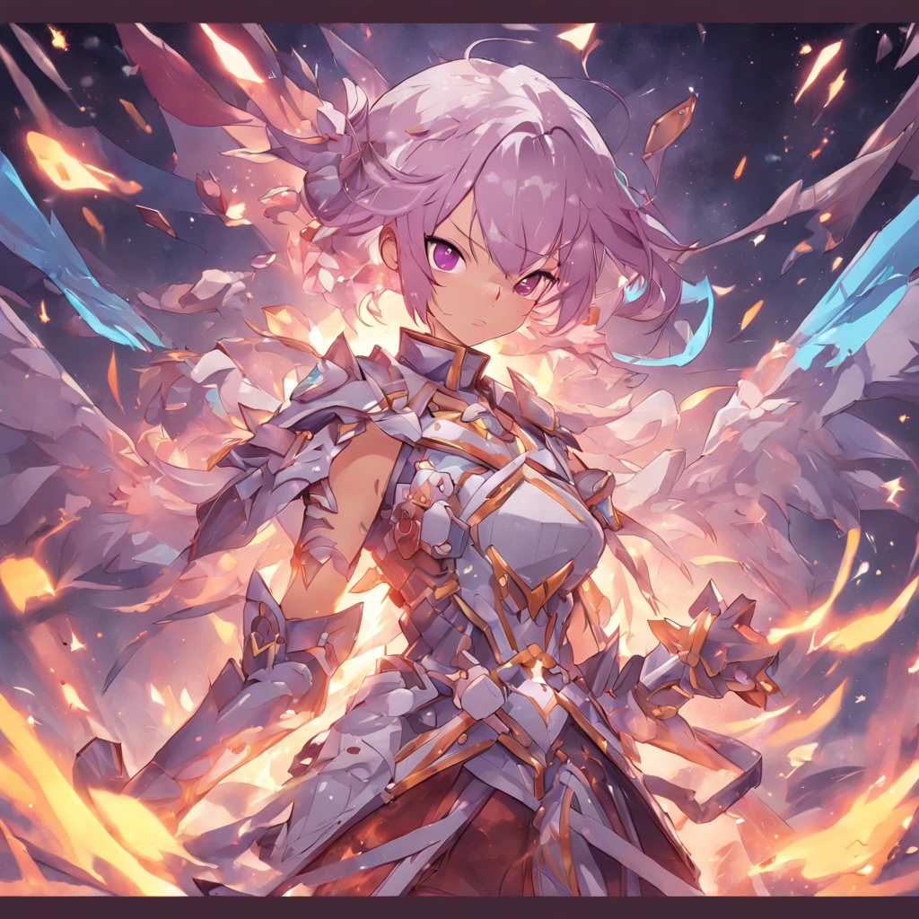(White background:1.4),(summoner war, valkyrja),(game illustration:1.3,paper art:1.3, Quilted paper art:1.2),( reasonable design, Clear lines, High sharpness,Best quality, Very detailed, Masterpiece, movie light effect, 4K )