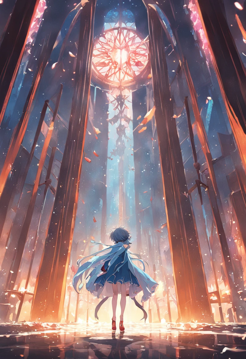 Background Illustration, concept-art, shootout, 废墟, Tall structures, Summer scenery, Dynamic Angle, Department of Healing,The light and shadow effects are full