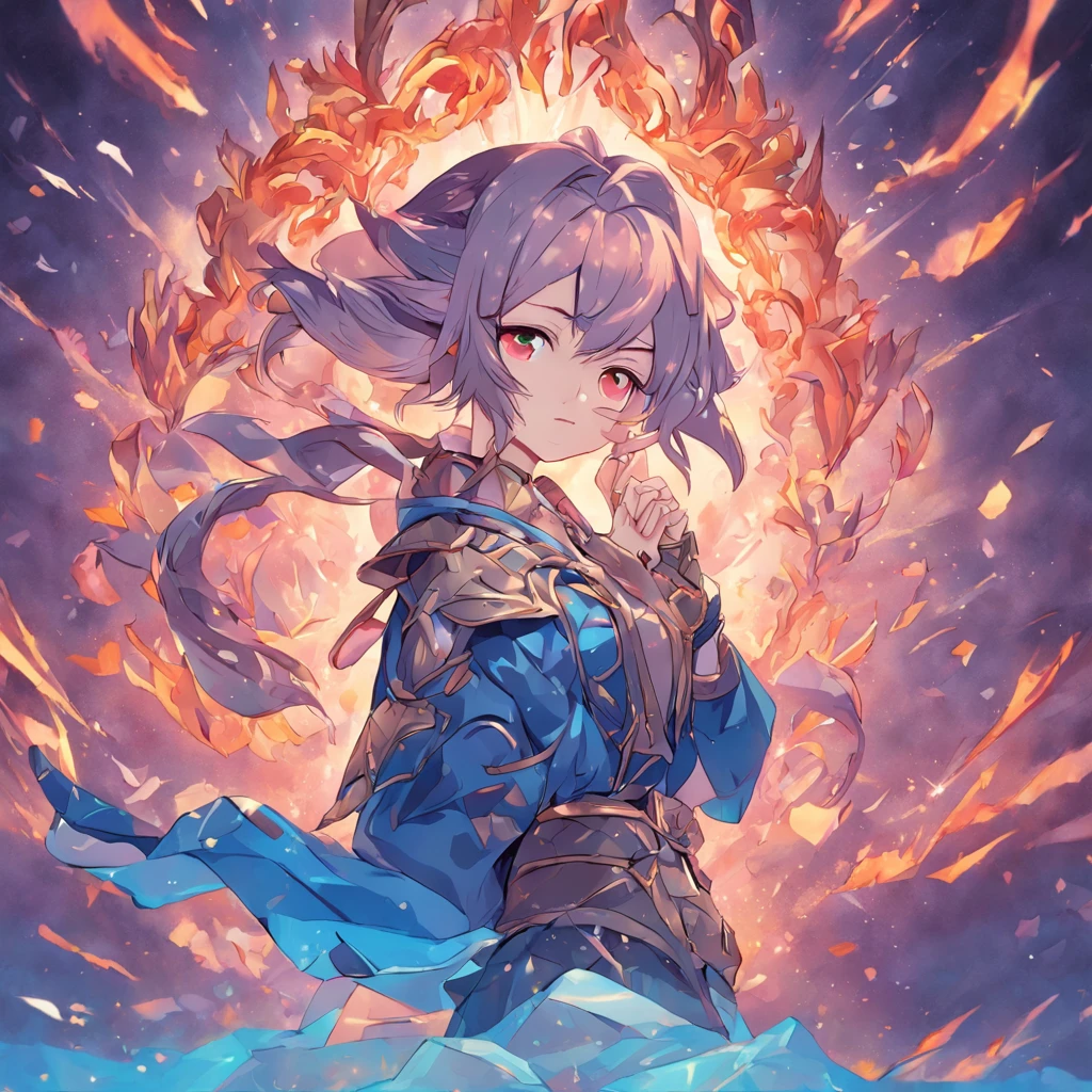 (Blue background:1.4),(summoner war, valkyrja),(Game illustration:1.3,paper art:1.3, Quilted paper art:1.2),( reasonable design, Clear lines, High sharpness,Best quality, Very detailed, Masterpiece, movie light effect, 4K )