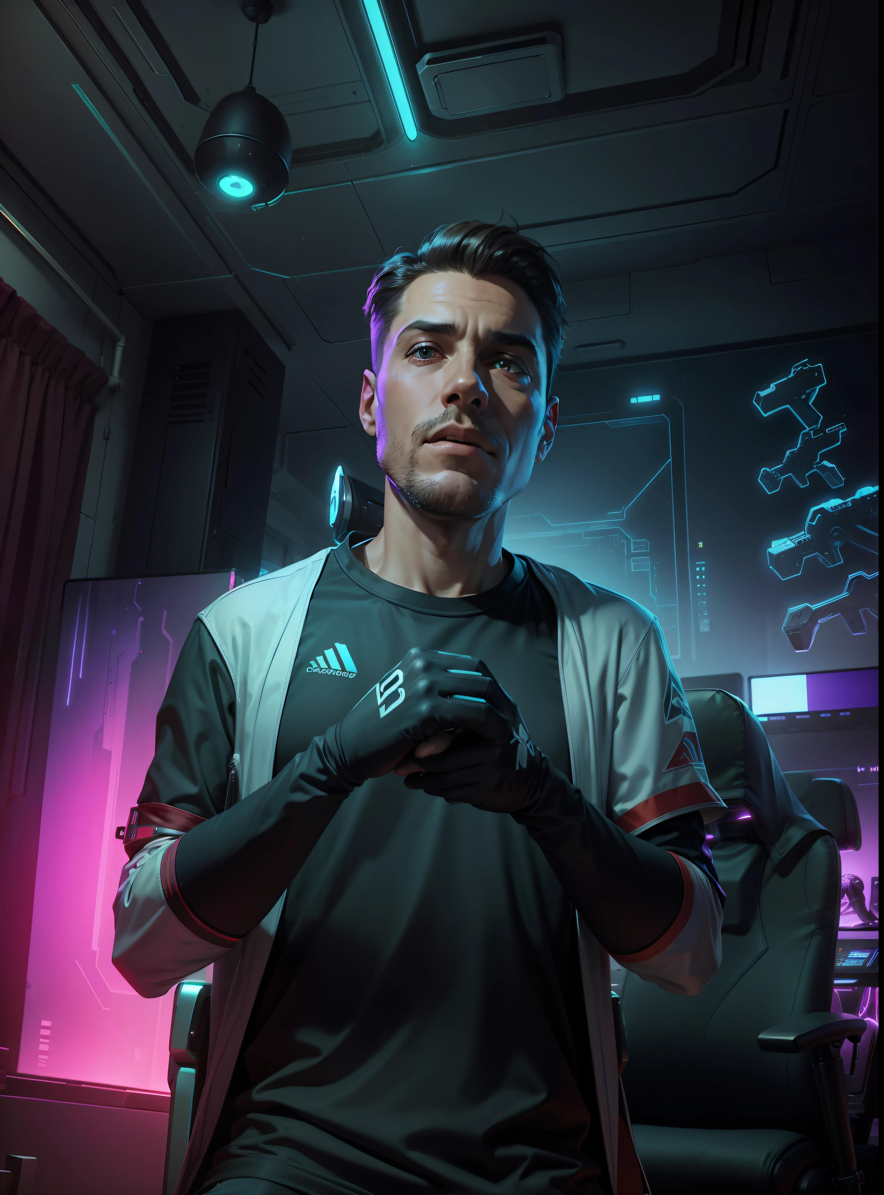 Gaming room background, sci fi