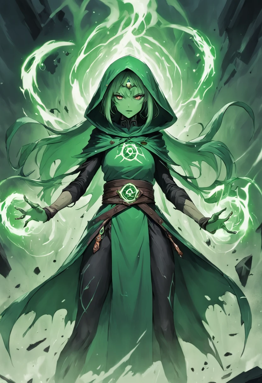 Cultist if there are 1 - 3 neighboring Cultists, receives the ability to attack additional targets.The number of additional targets is equal to the number of neighboring cultists. if there are 4 neighboring Cultists, gets double damage and area damage green color. Cultists receive green souls when merging or making a sacrifice. Each soul increases Cultist damage by 1%. When the number of souls reaches 20, a Cultist in gree ndemon form transforms into a Harbinger, which increases their attack speed by 15%. When a Sacrifice is activated, every destroyed Cultist cleanses 3 random Cultists from a negative effect and increases their damage by 10% for 10s. A Cultist in green Harbinger form increases its damage by 5% for every Cultist on the field, including green Harbingers. When attacking, a green Harbinger creates a fiery green chasm for 2s. The green chasm deals 100% of the Cultist's damage every 0.4s and reduces monster armor by 25%. There can only be one green chasm on the field at a time.